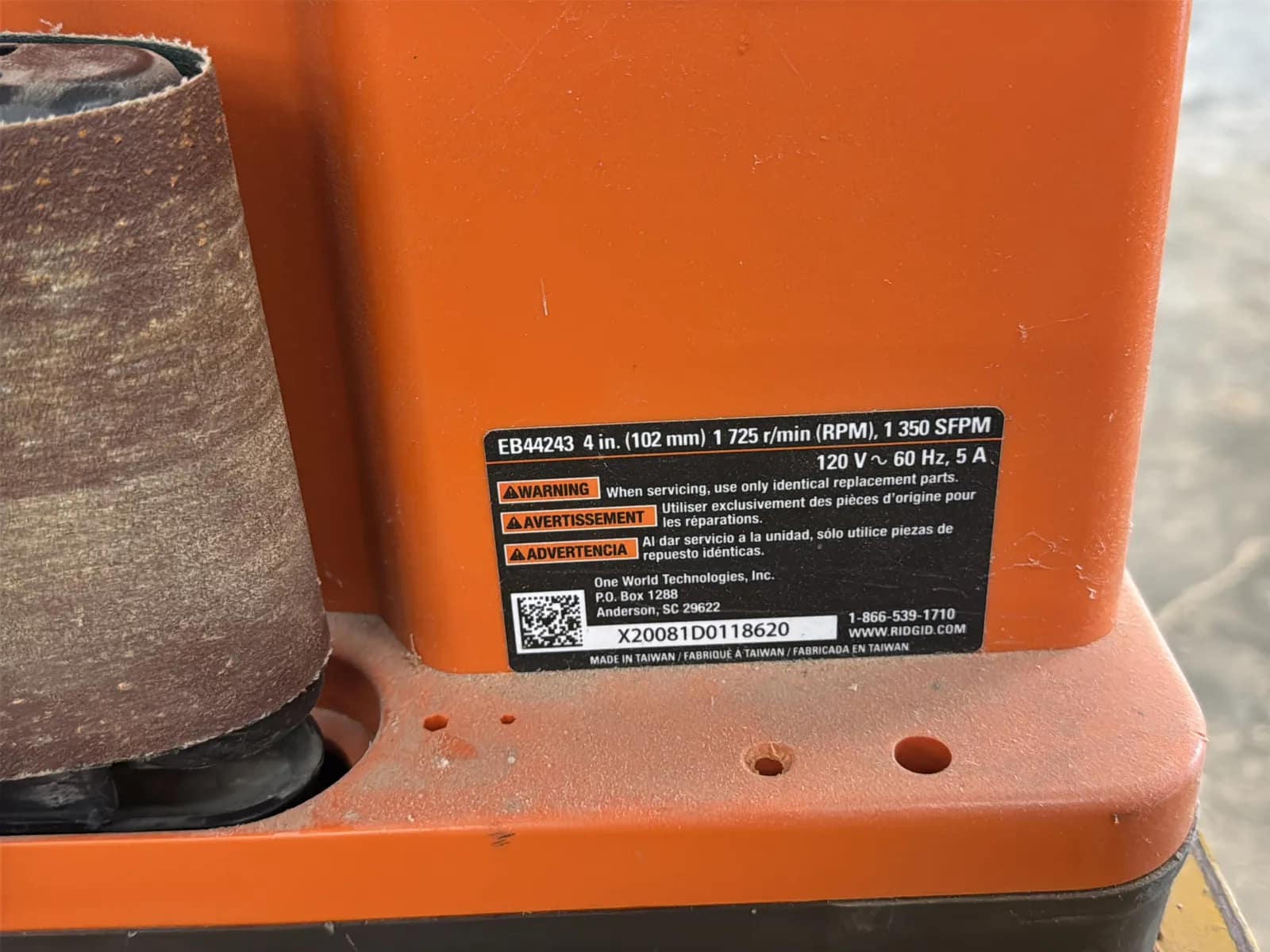 Ridgid 4” Sander With (2) Attachments, photo 7 of 7