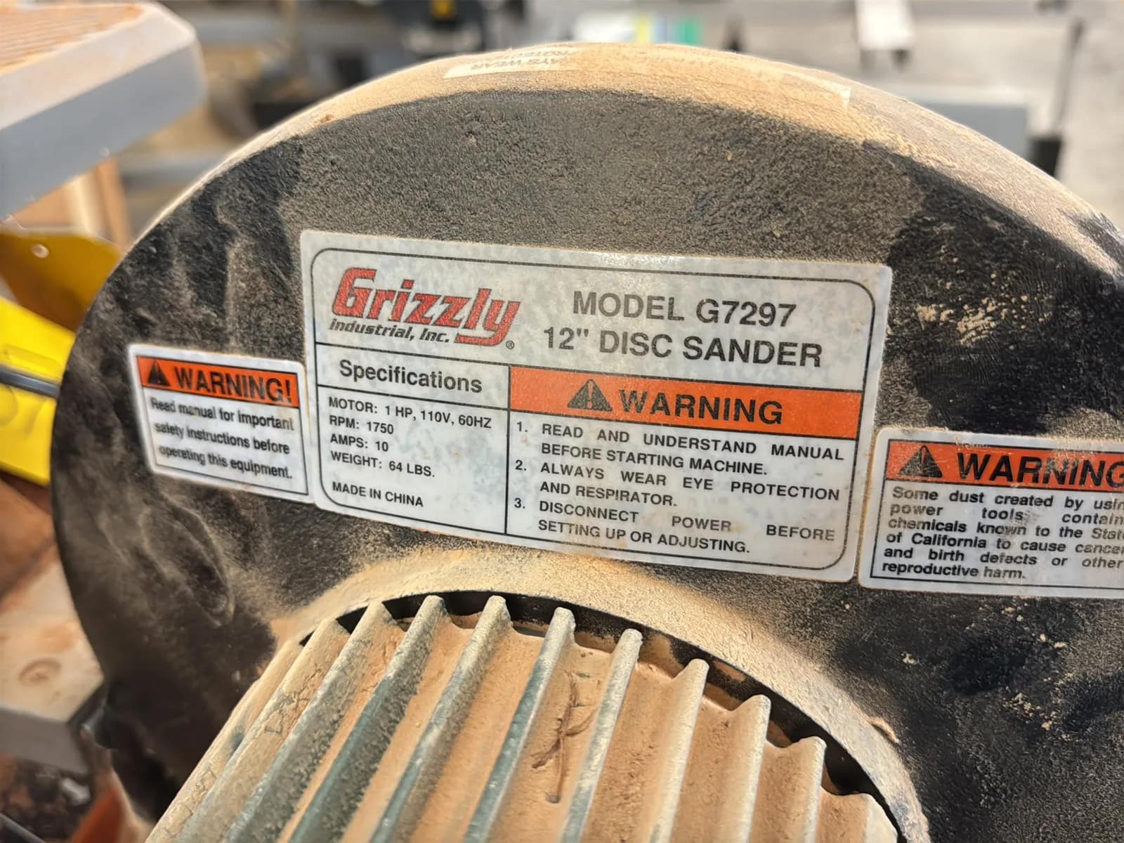 Grizzly G7297 12” Disc Sander, photo 4 of 7