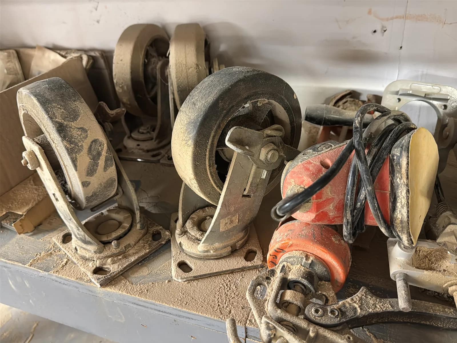 Contents Of Shelves: Cabinet Hardware, Tools, Hardware, Casters, Wire Mesh, Pivot Hinges, And More, photo 22 of 28