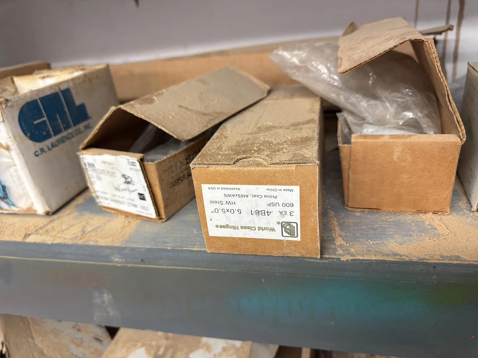 Contents Of Shelves: Cabinet Hardware, Tools, Hardware, Casters, Wire Mesh, Pivot Hinges, And More, photo 6 of 28