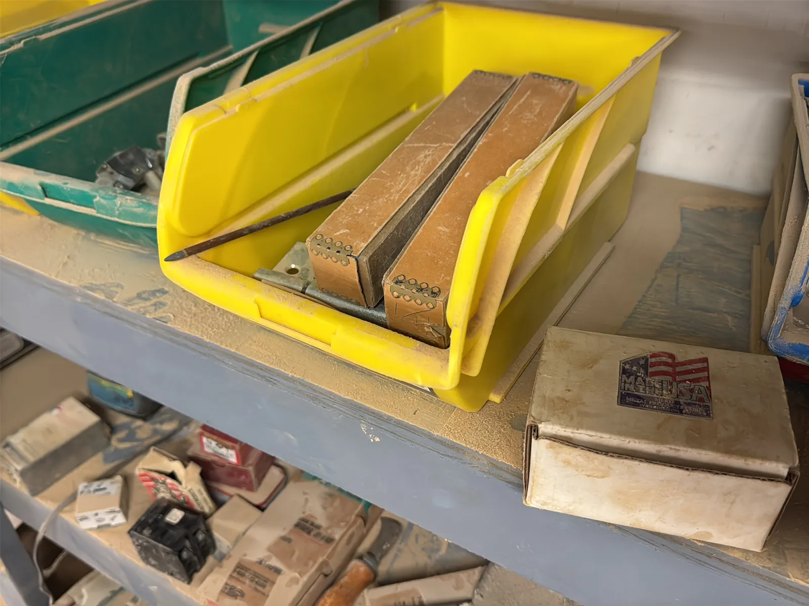 Contents Of Shelves: Cabinet Hardware, Tools, Hardware, Casters, Wire Mesh, Pivot Hinges, And More, photo 14 of 28