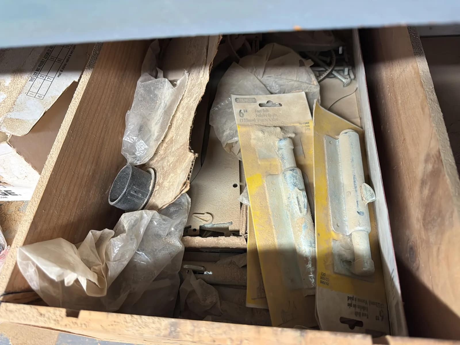 Contents Of Shelves: Cabinet Hardware, Tools, Hardware, Casters, Wire Mesh, Pivot Hinges, And More, photo 3 of 28
