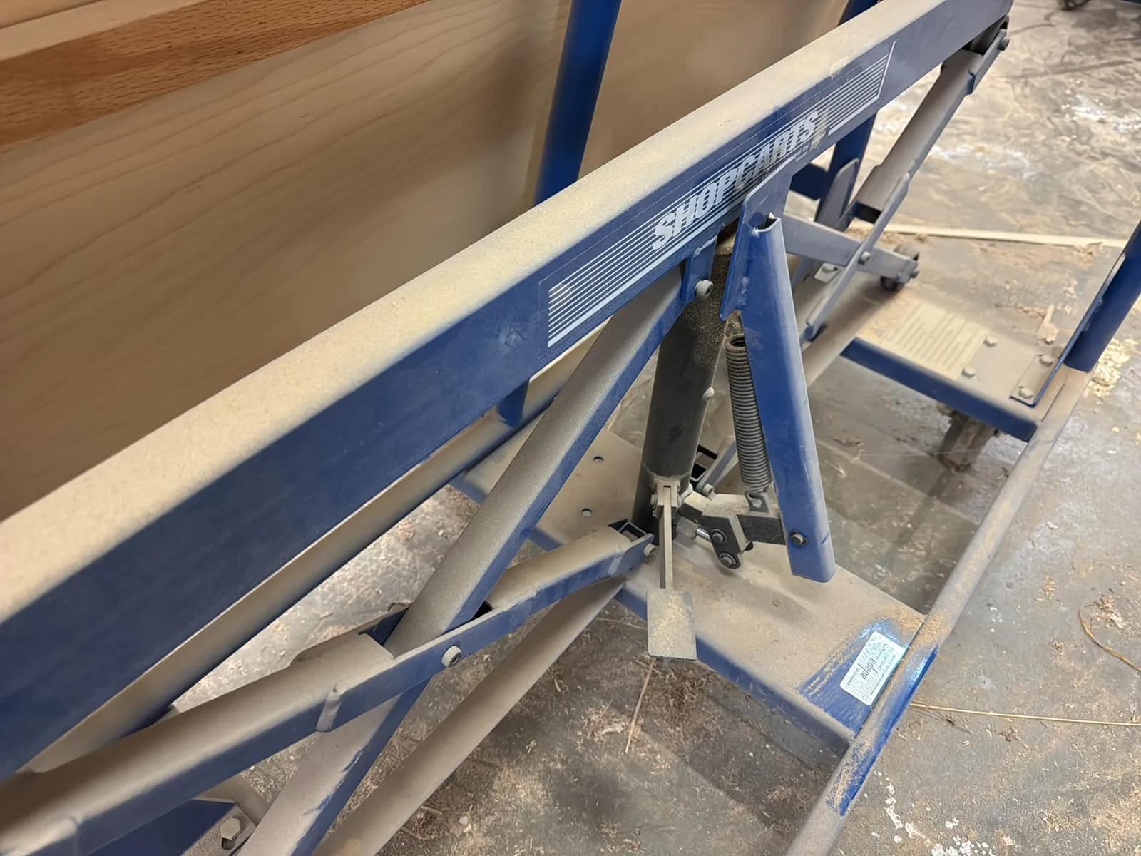 Tilting/Lifting Shop Cart And Contents: 4'x8’ Wood Sheets, photo 5 of 10