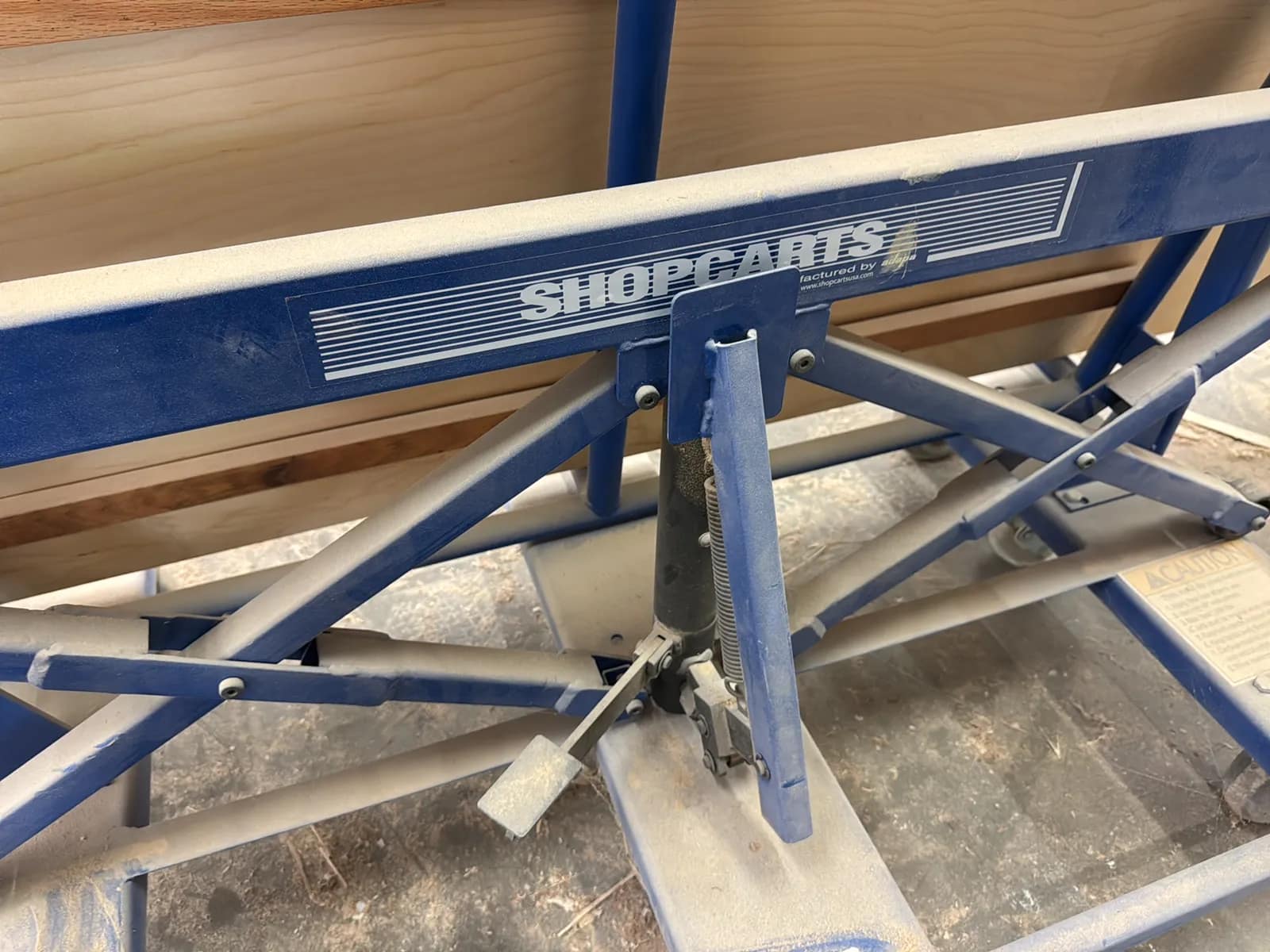 Tilting/Lifting Shop Cart And Contents: 4'x8’ Wood Sheets, photo 6 of 10