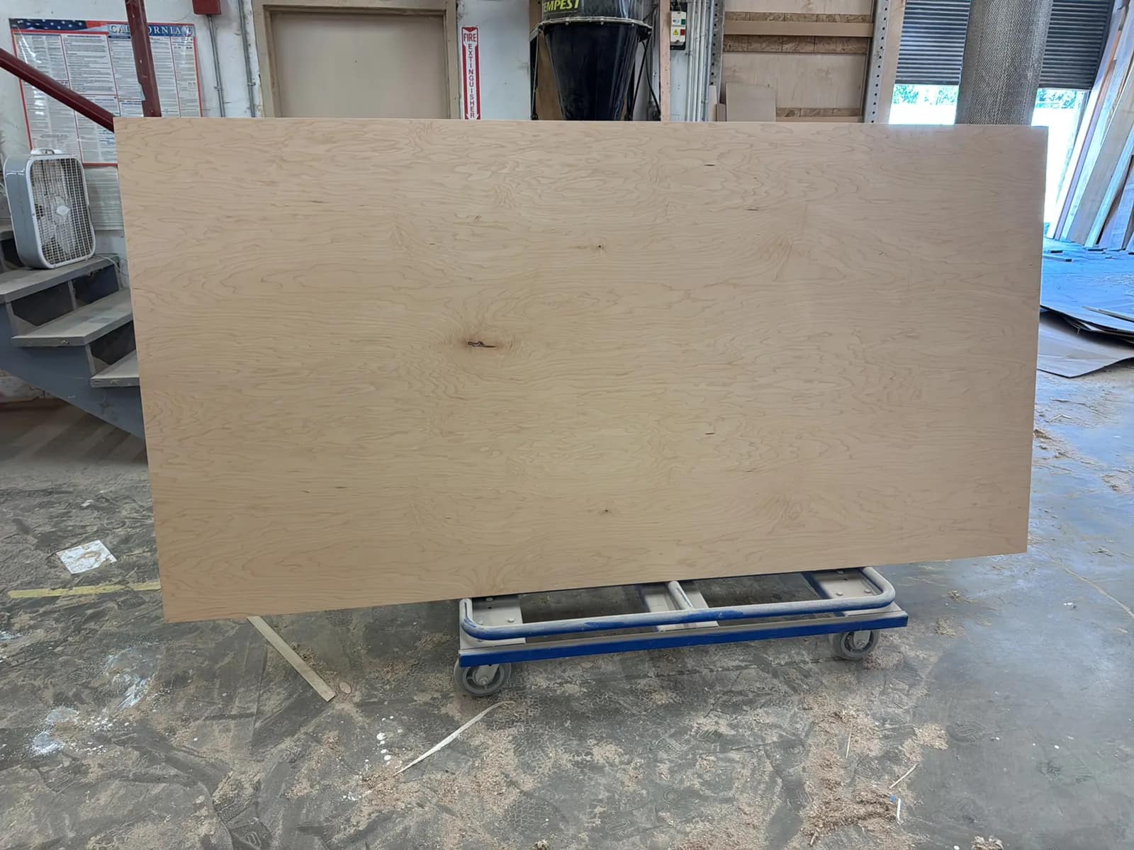 Tilting/Lifting Shop Cart And Contents: 4'x8’ Wood Sheets, photo 1 of 10