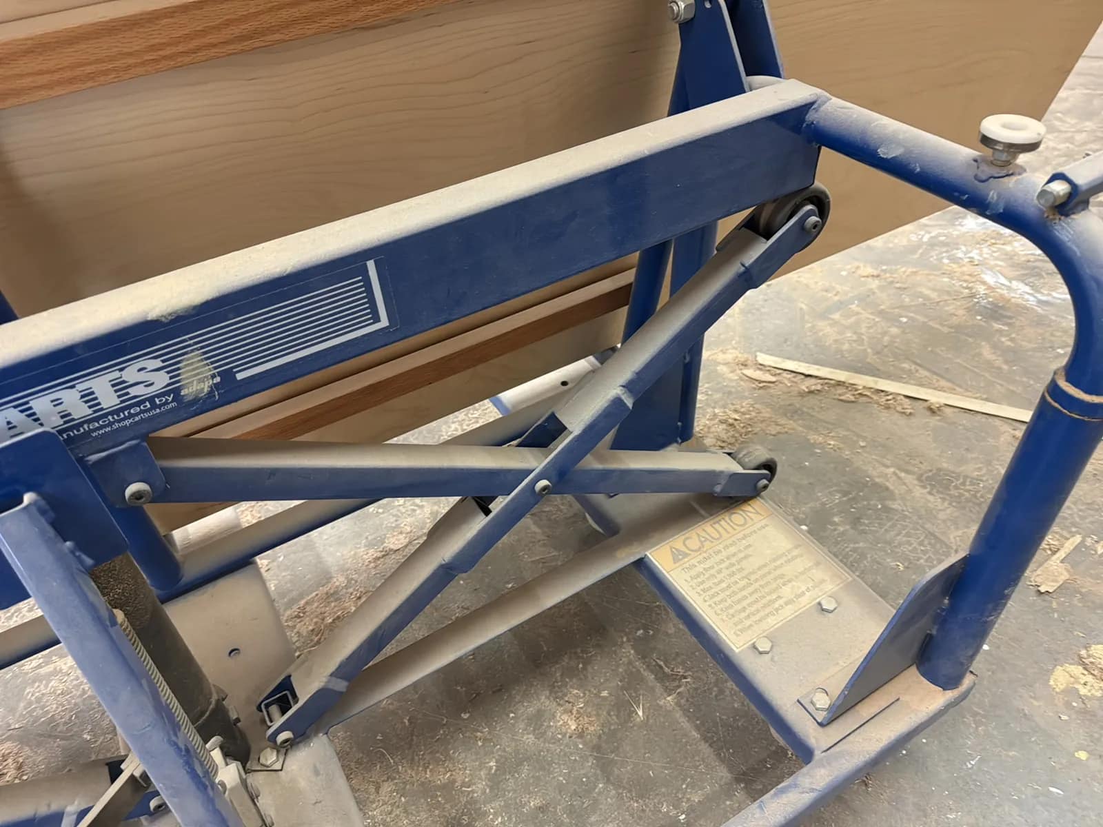 Tilting/Lifting Shop Cart And Contents: 4'x8’ Wood Sheets, photo 7 of 10
