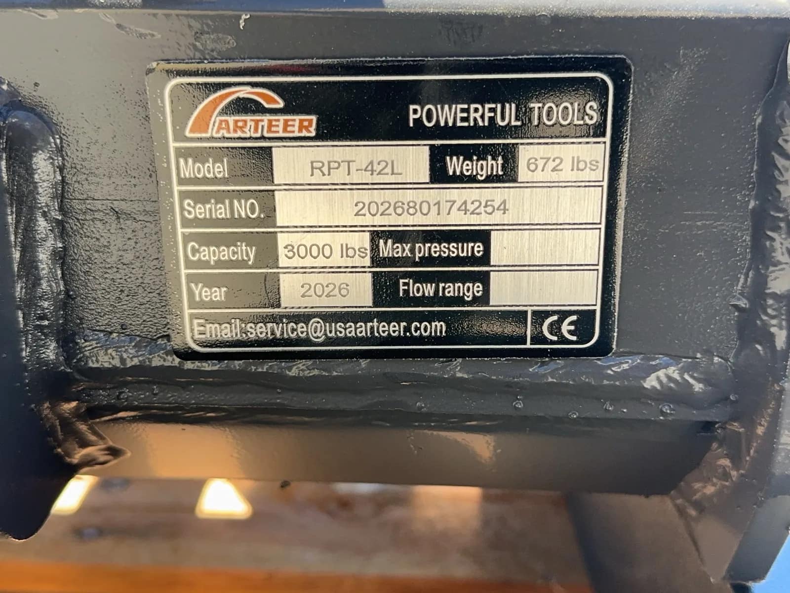 2026 Arteer RPT-42L Rotating Hydraulic Skid Steer Fork Attachment (Unused), photo 15 of 15