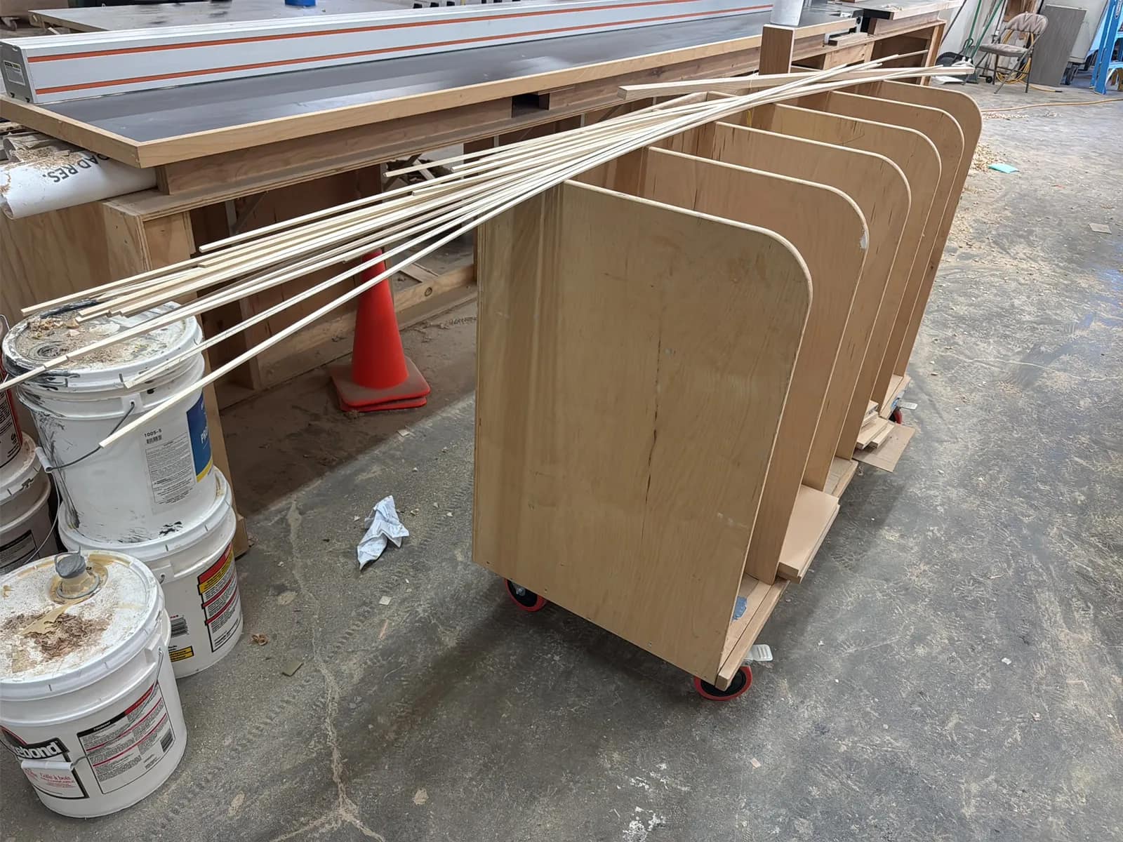 Custom Rolling Wood Storage Cart, photo 4 of 6