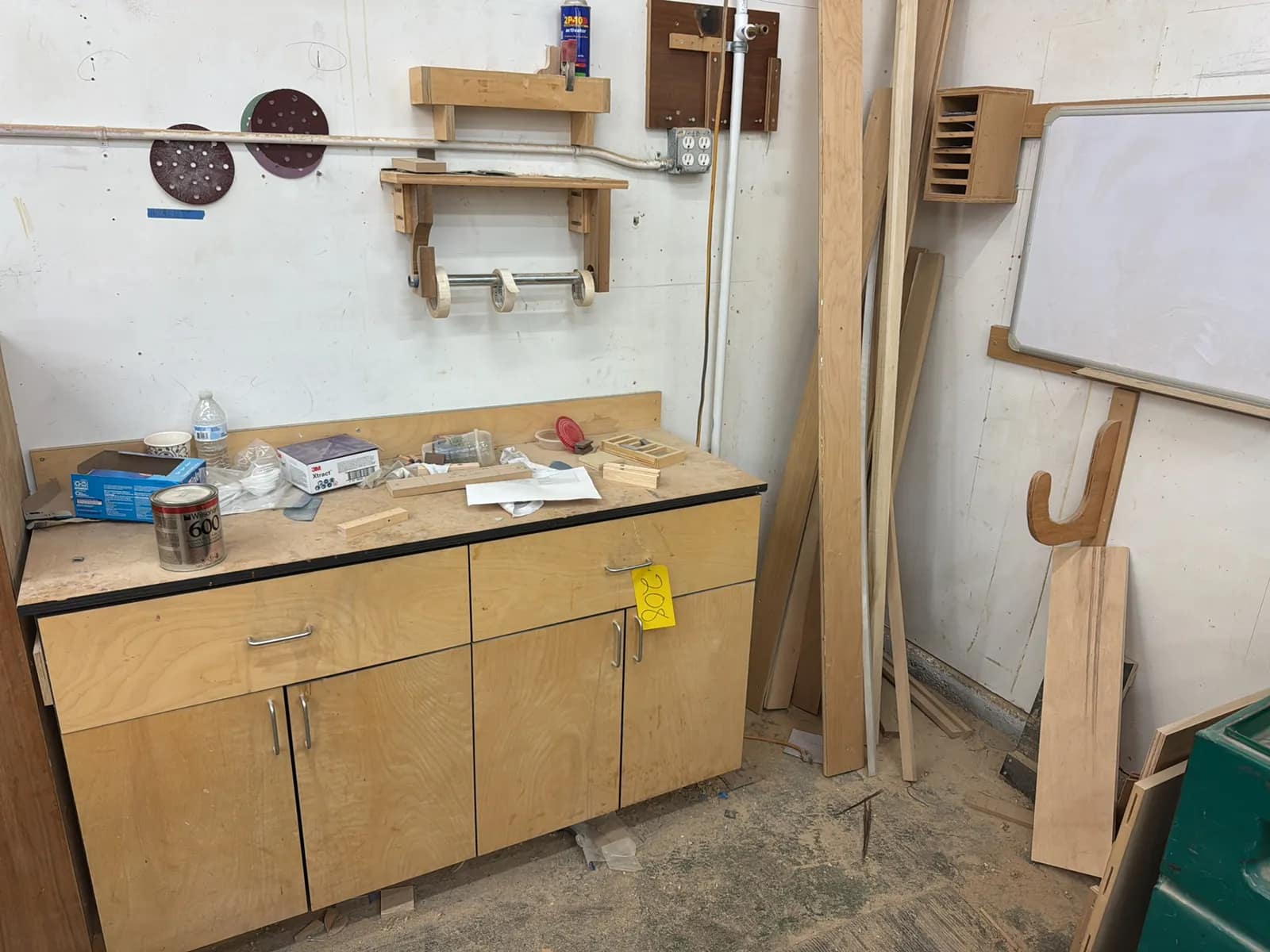 Contents Of Corner: Cabinet With Contents, Assorted Wood And More, photo 1 of 8