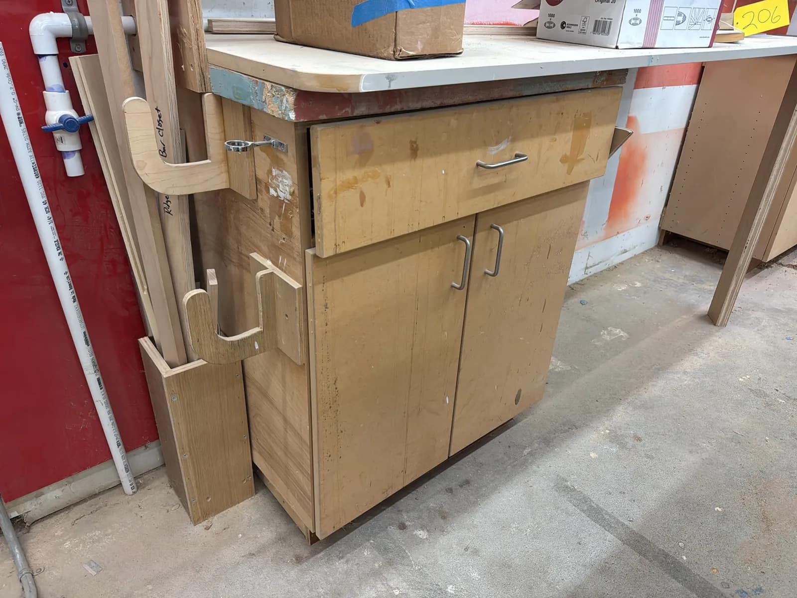 Wall Mounted Countertop With Cabinet And Contents, photo 8 of 11