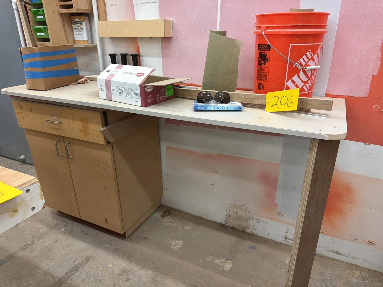 Wall Mounted Countertop With Cabinet And Contents, photo 2 of 11