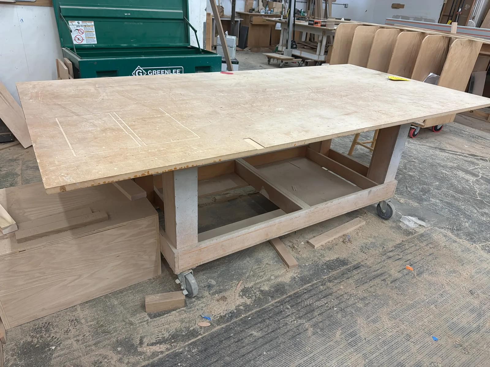 Rolling Wood Shop Table, photo 7 of 7