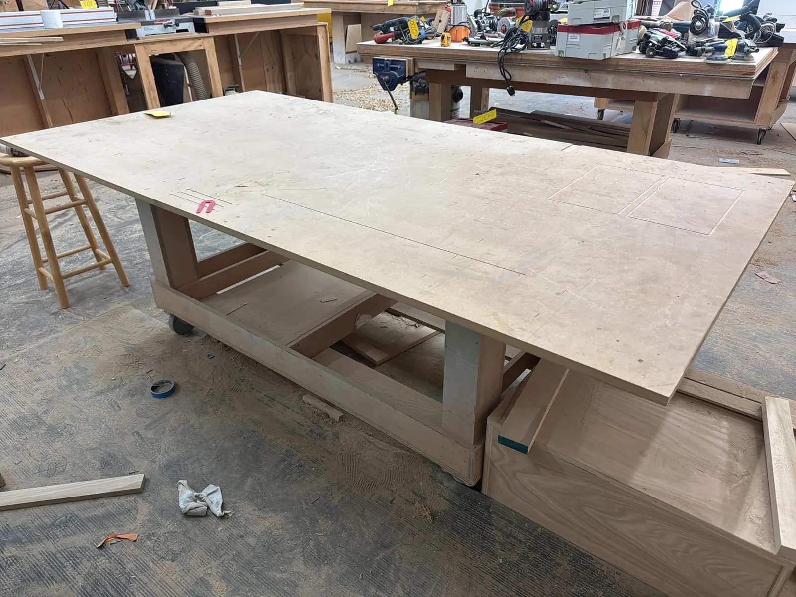 Rolling Wood Shop Table, photo 6 of 7
