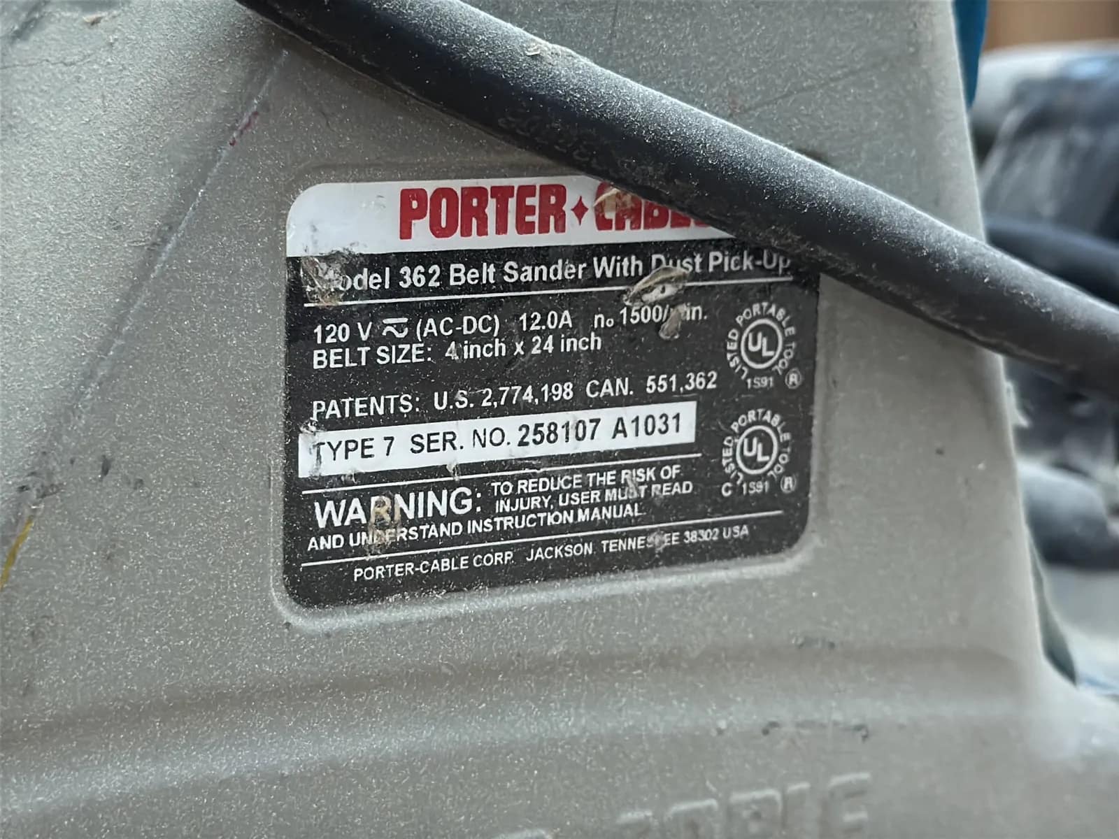 (2) Porter Cable Belt Sanders, photo 7 of 7