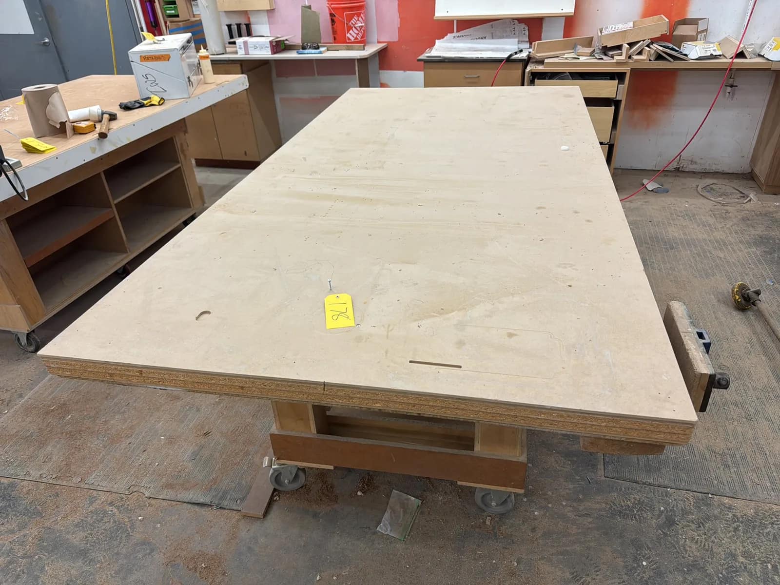 Custom Rolling Shop Table With Contents: Assorted Wood (Vise Not Included), photo 2 of 8