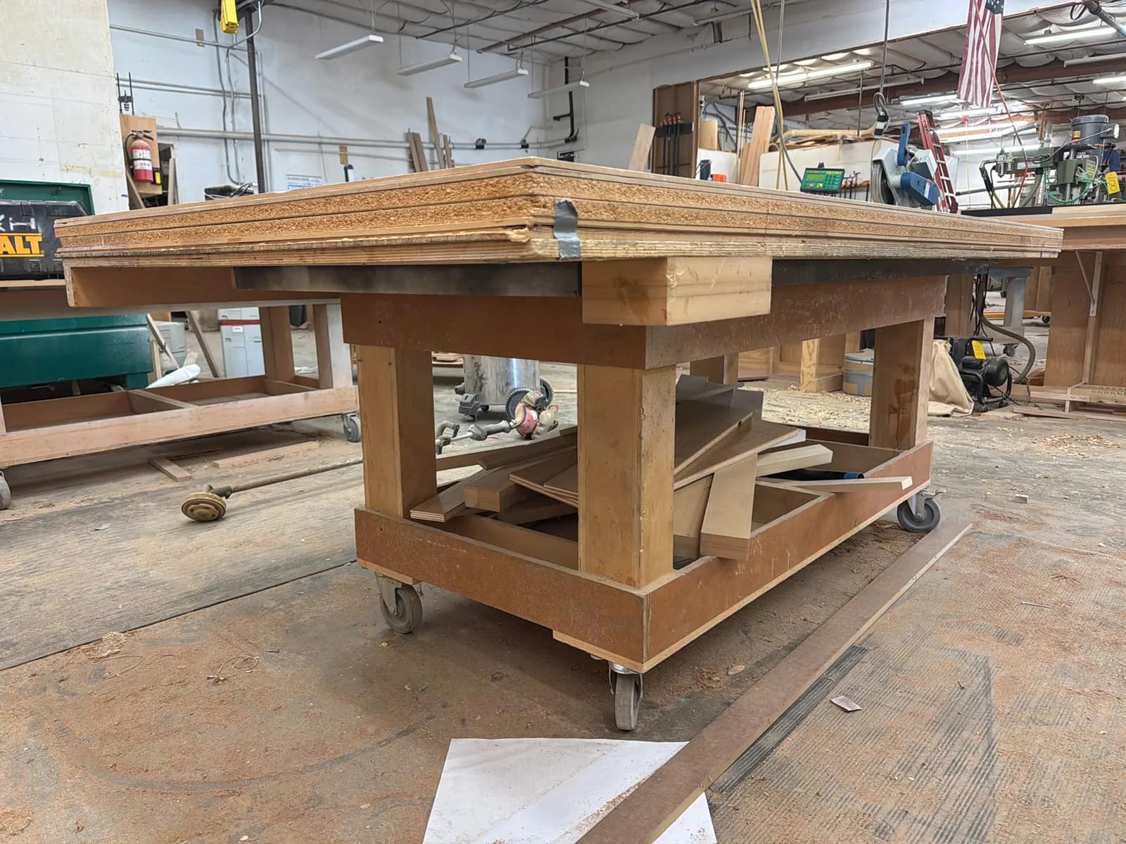 Custom Rolling Shop Table With Contents: Assorted Wood (Vise Not Included), photo 8 of 8