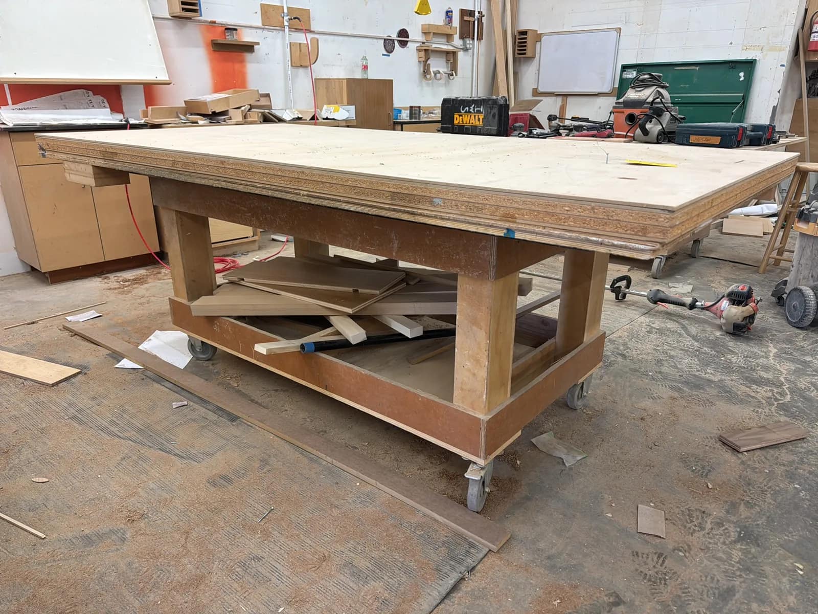 Custom Rolling Shop Table With Contents: Assorted Wood (Vise Not Included), photo 5 of 8
