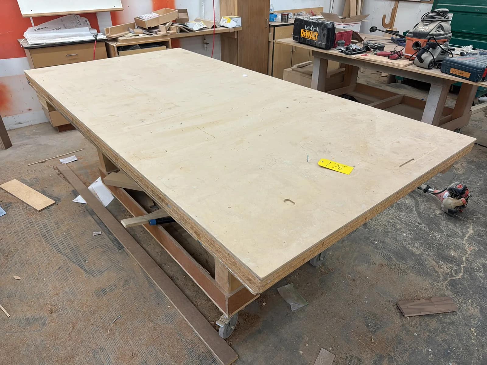 Custom Rolling Shop Table With Contents: Assorted Wood (Vise Not Included), photo 4 of 8