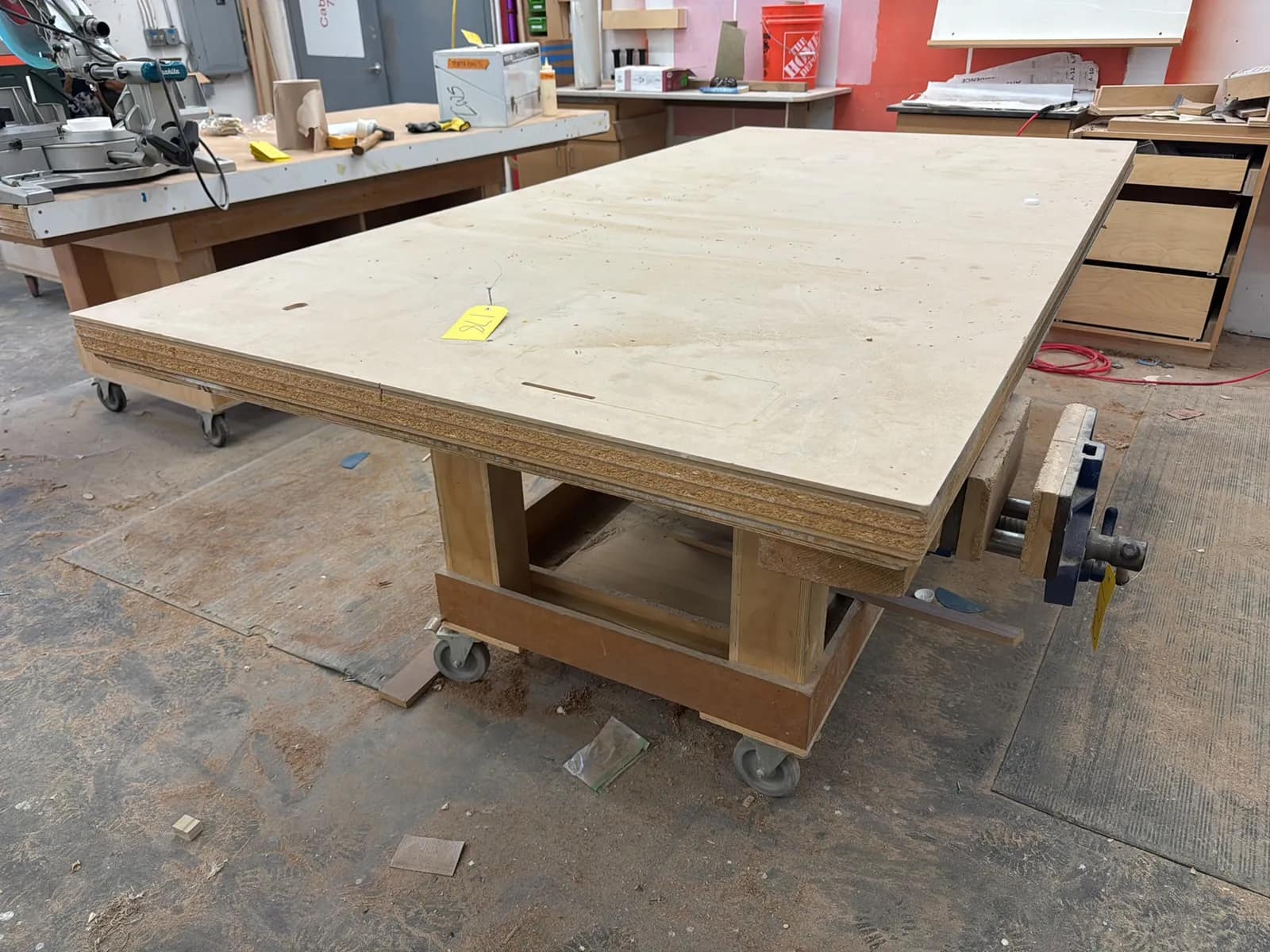 Custom Rolling Shop Table With Contents: Assorted Wood (Vise Not Included), photo 1 of 8