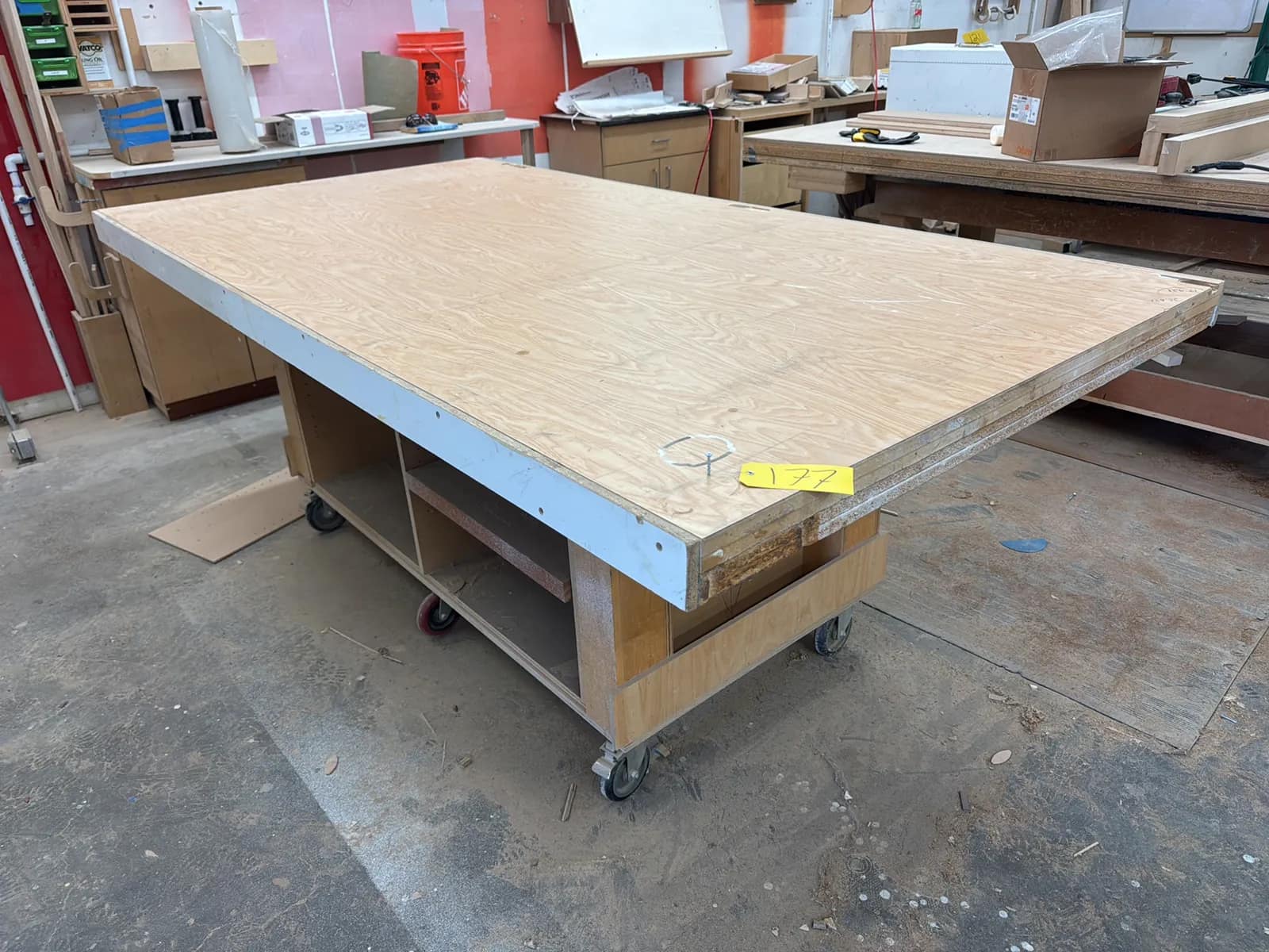 Rolling Wood Shop Table, photo 3 of 7
