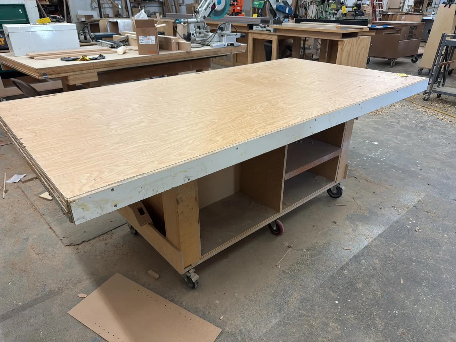 Rolling Wood Shop Table, photo 5 of 7