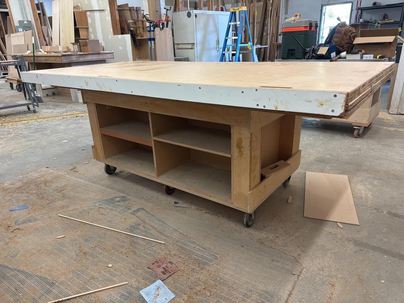 Rolling Wood Shop Table, photo 7 of 7
