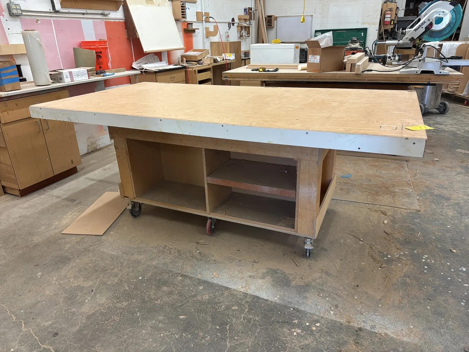 Rolling Wood Shop Table, photo 4 of 7