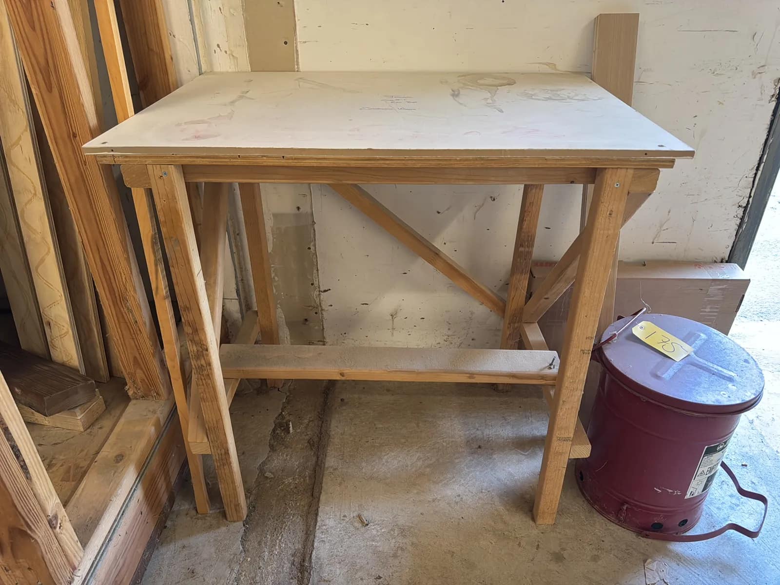 Justrite Oily Waste Can With Table, photo 5 of 6