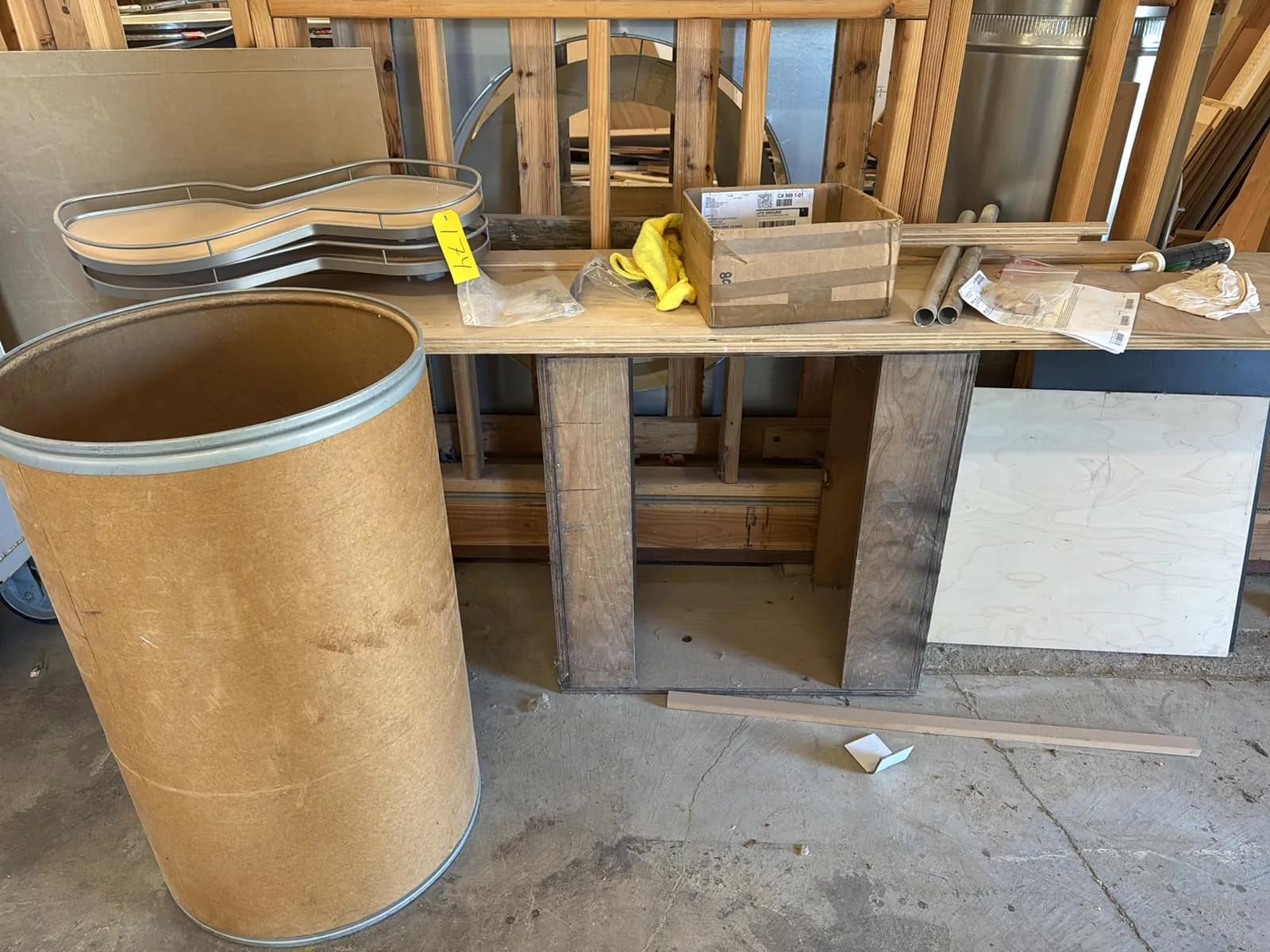 Wood Work Table With Barrel And More, photo 1 of 7