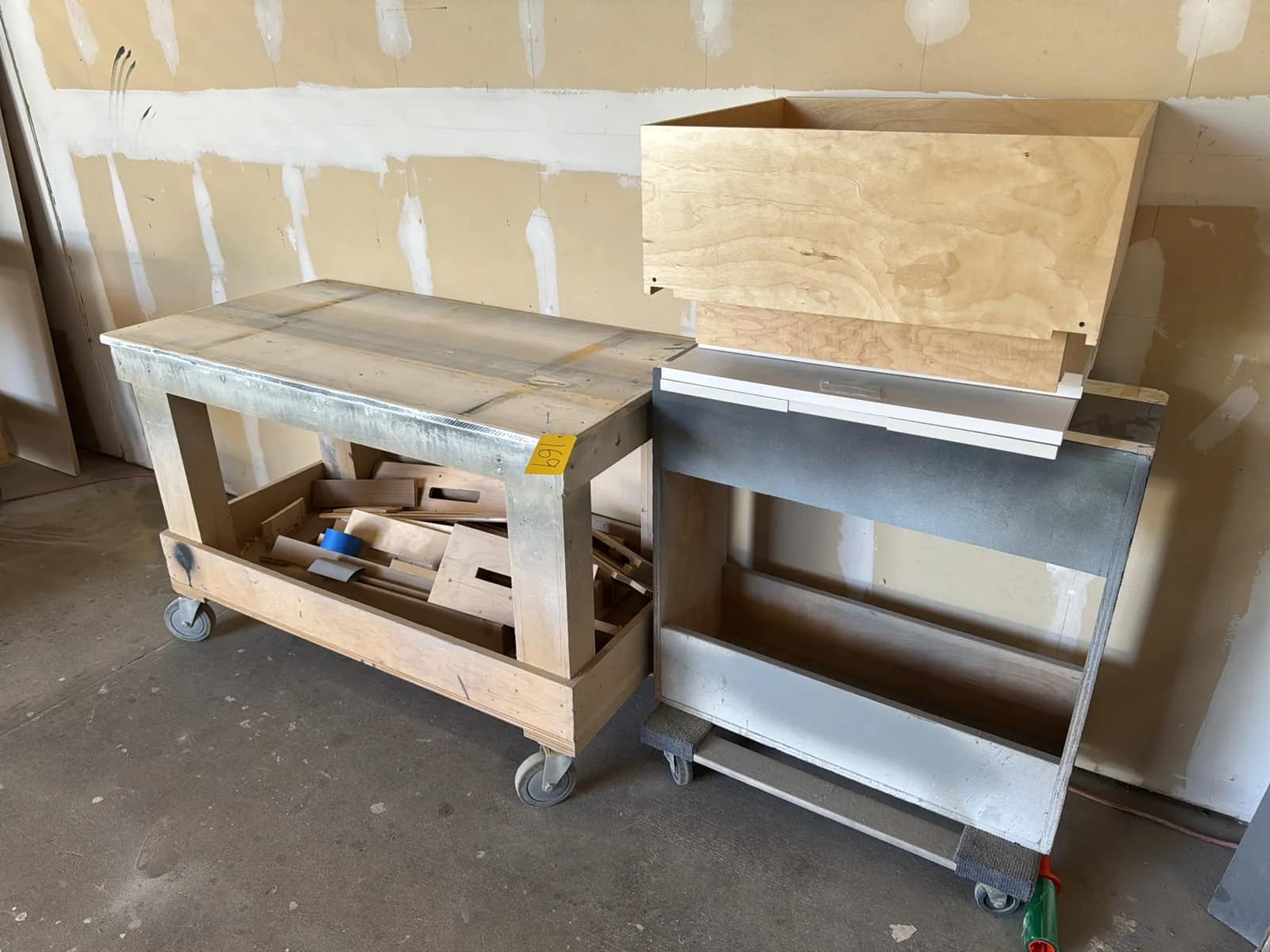 Custom Rolling Shop Cart And Cabinet With Assorted Wood, photo 2 of 9