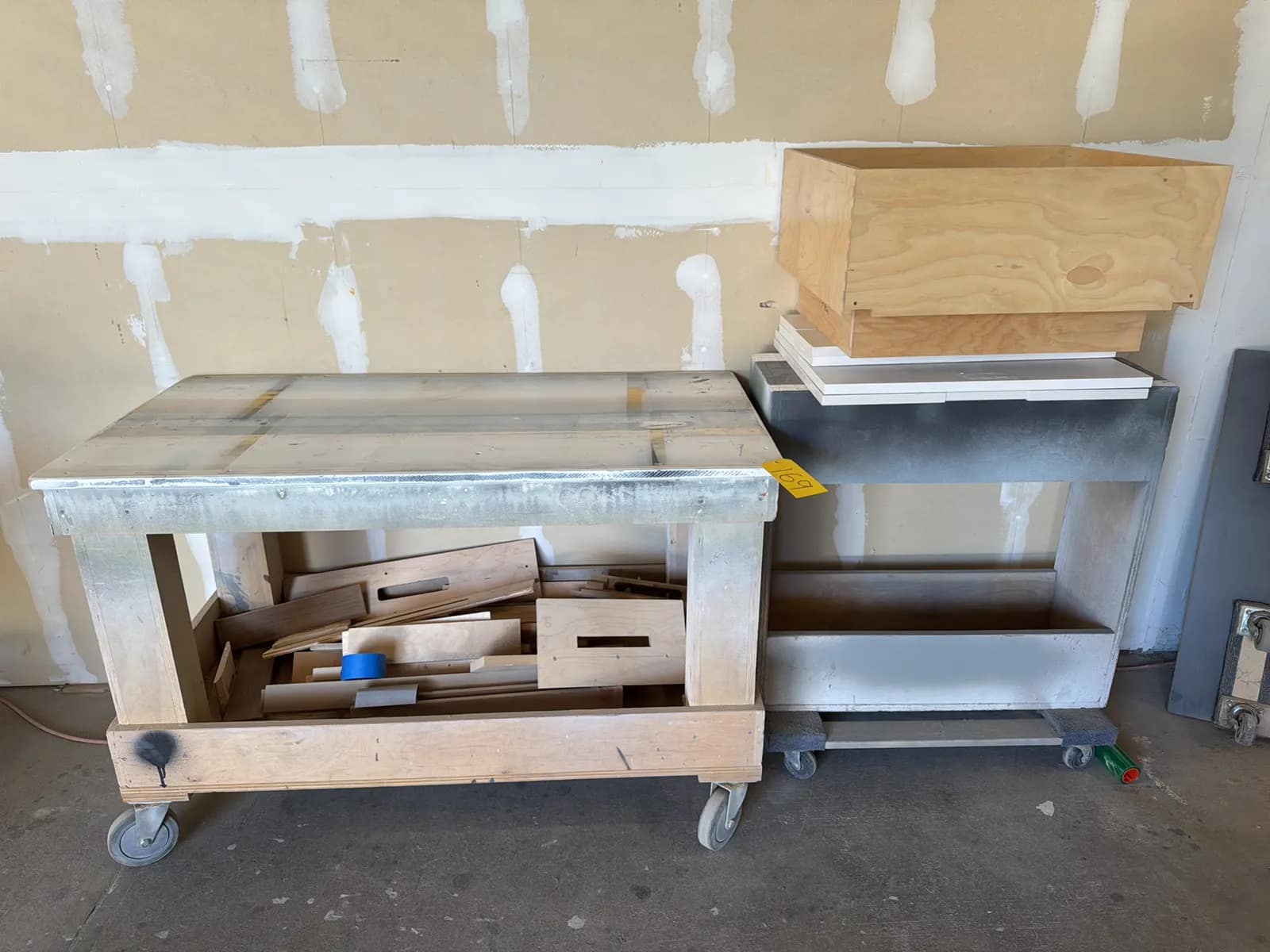 Custom Rolling Shop Cart And Cabinet With Assorted Wood, photo 1 of 9