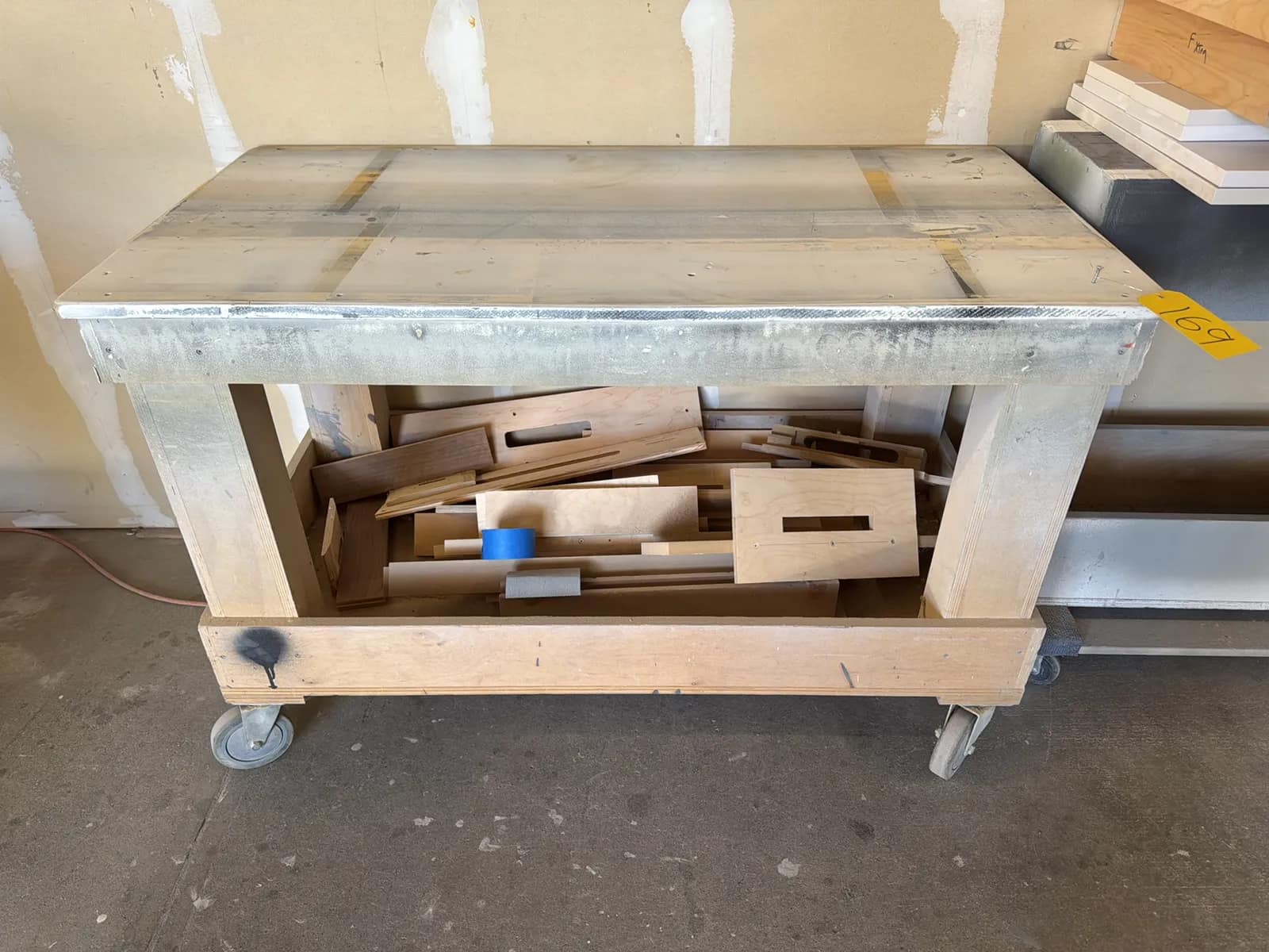 Custom Rolling Shop Cart And Cabinet With Assorted Wood, photo 4 of 9