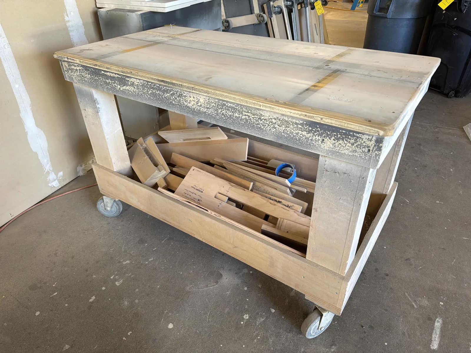 Custom Rolling Shop Cart And Cabinet With Assorted Wood, photo 6 of 9