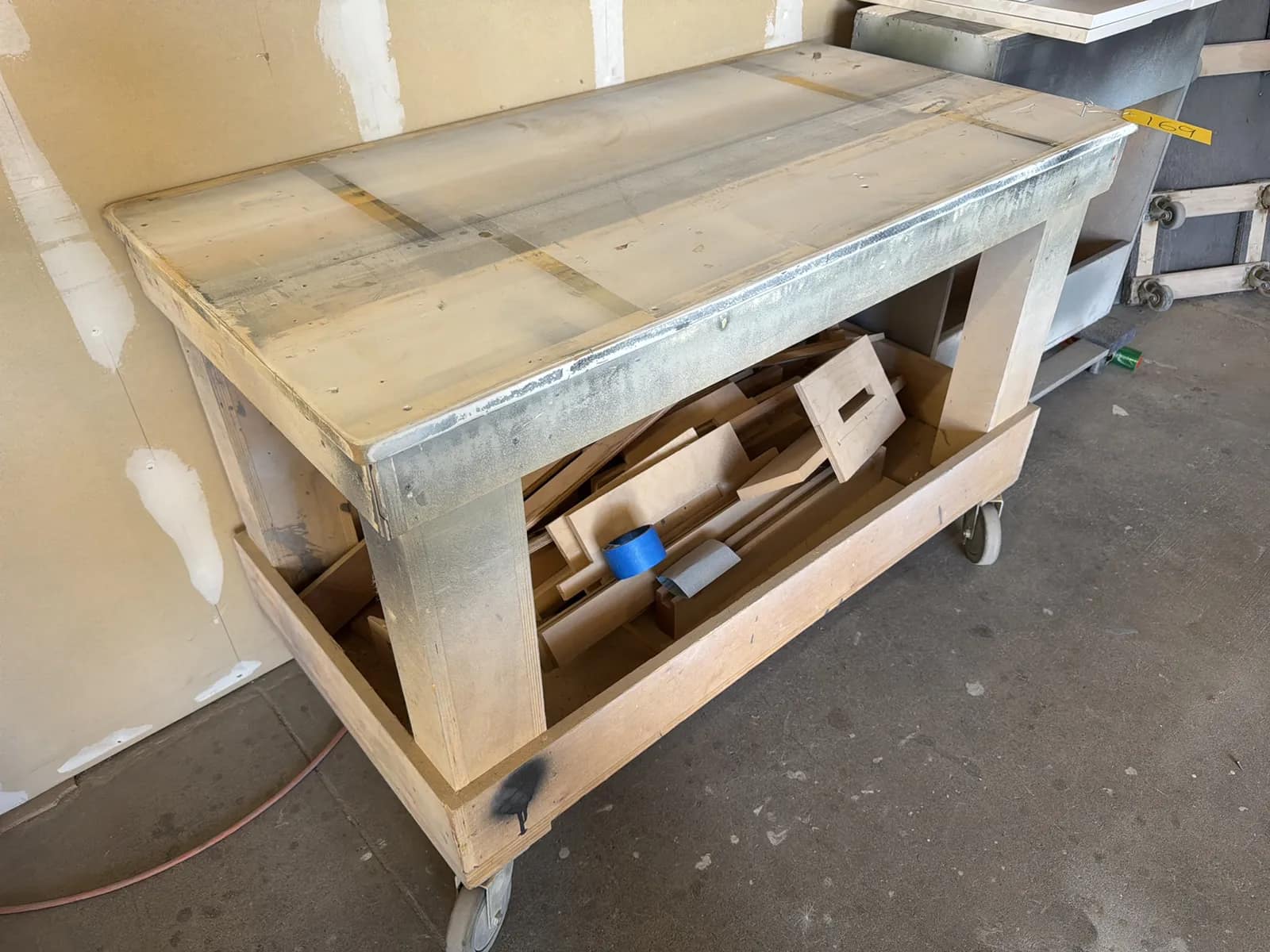 Custom Rolling Shop Cart And Cabinet With Assorted Wood, photo 5 of 9