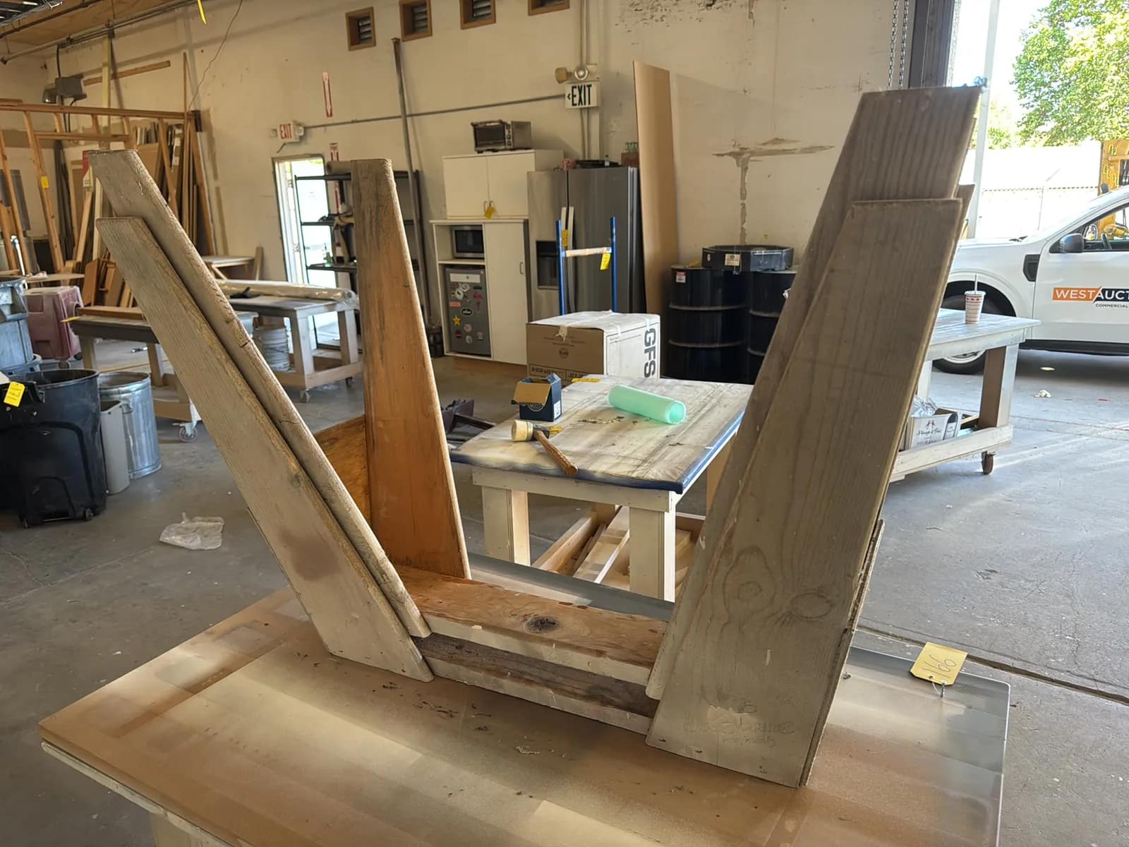 Custom Rolling Shop Cart With (2) Sawhorses, photo 5 of 6