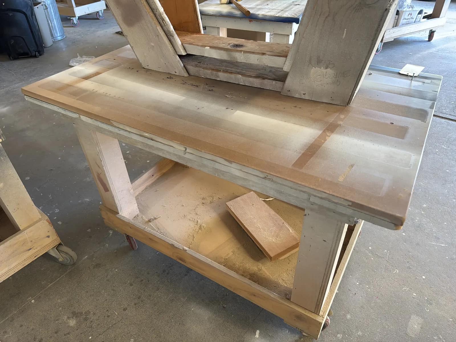 Custom Rolling Shop Cart With (2) Sawhorses, photo 4 of 6