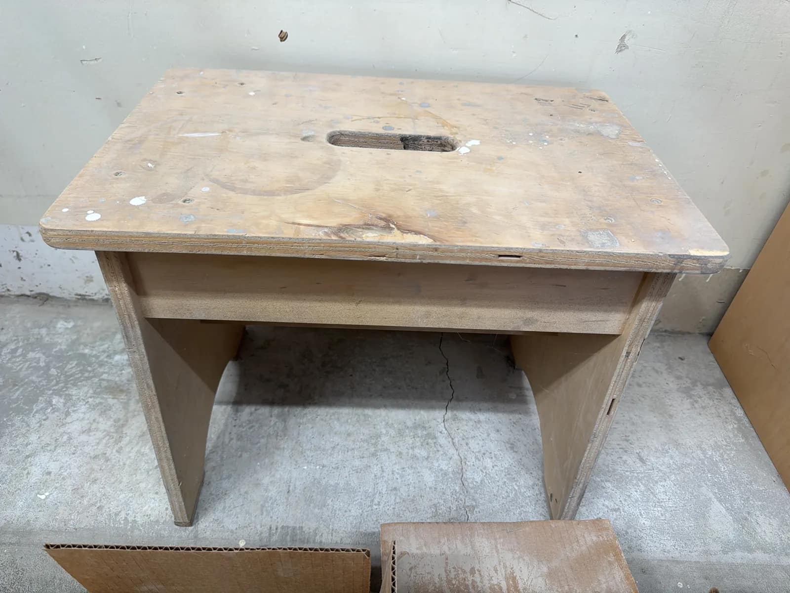 Wood Stool And Heavy Duty Steel Mounting Hardware, Cable And More, photo 2 of 8