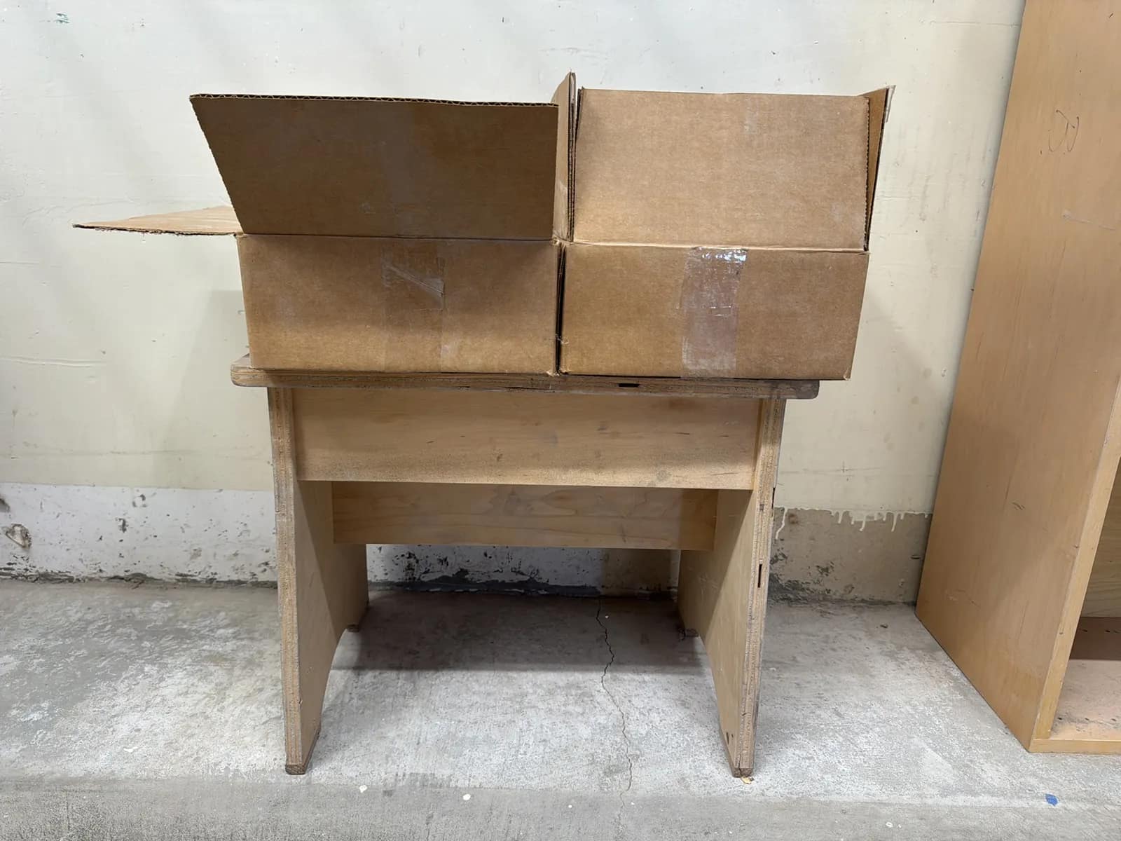 Wood Stool And Heavy Duty Steel Mounting Hardware, Cable And More, photo 1 of 8
