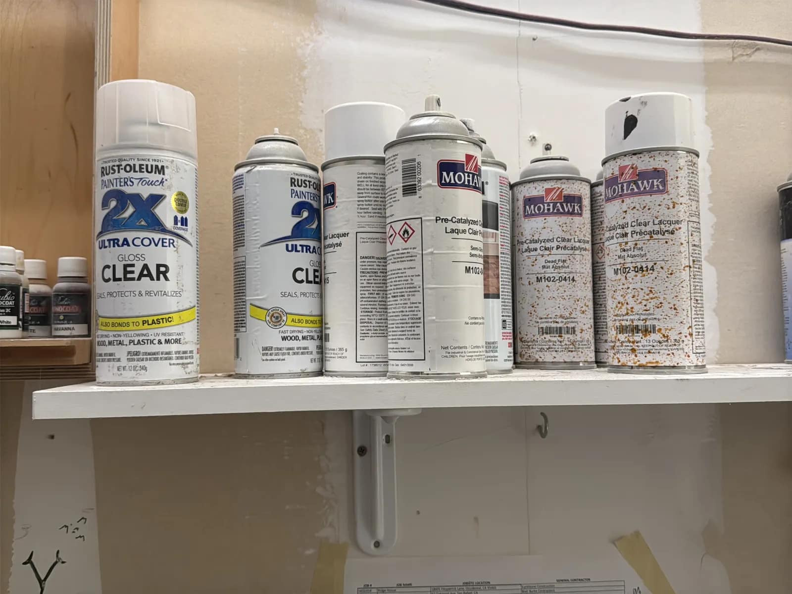 Wall Mounted Shelves With Assorted Woodworking Supplies, photo 6 of 7