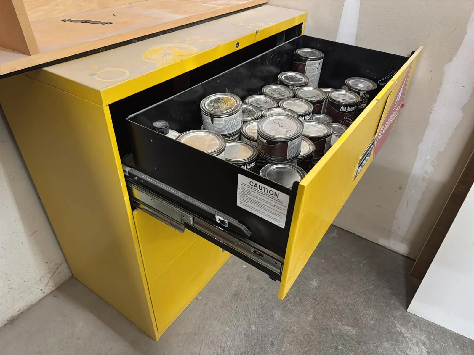 Steel Cabinet With Contents (Assorted Stains) And Wood Cabinet, photo 6 of 13