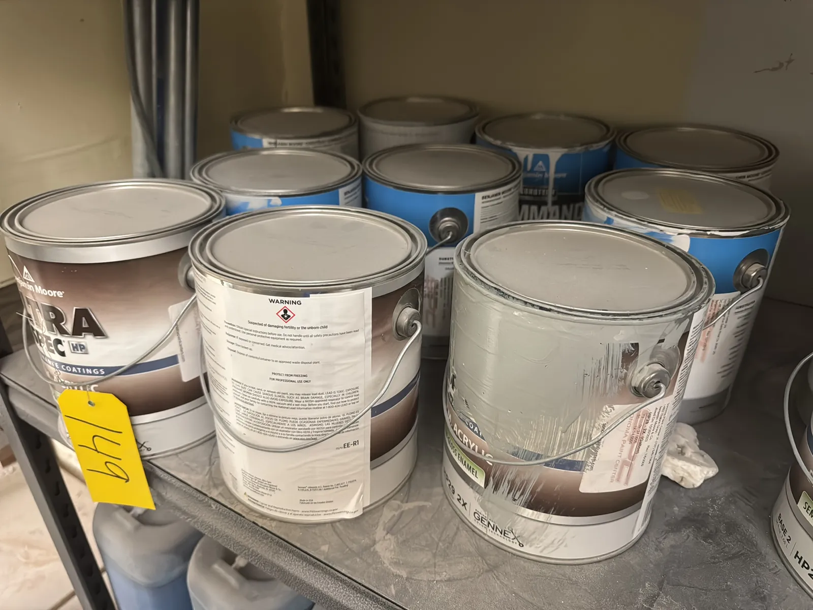 Steel Adjustable Shelving Unit With Contents: Paint, Varnish, Assorted Chemicals And More, photo 7 of 14