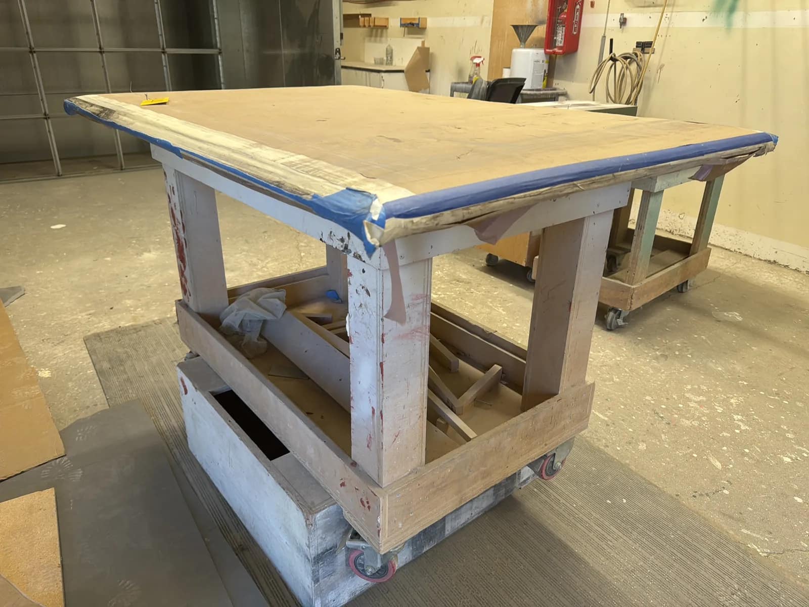 Custom Rolling Shop Table With Contents: Assorted Wood, photo 8 of 8