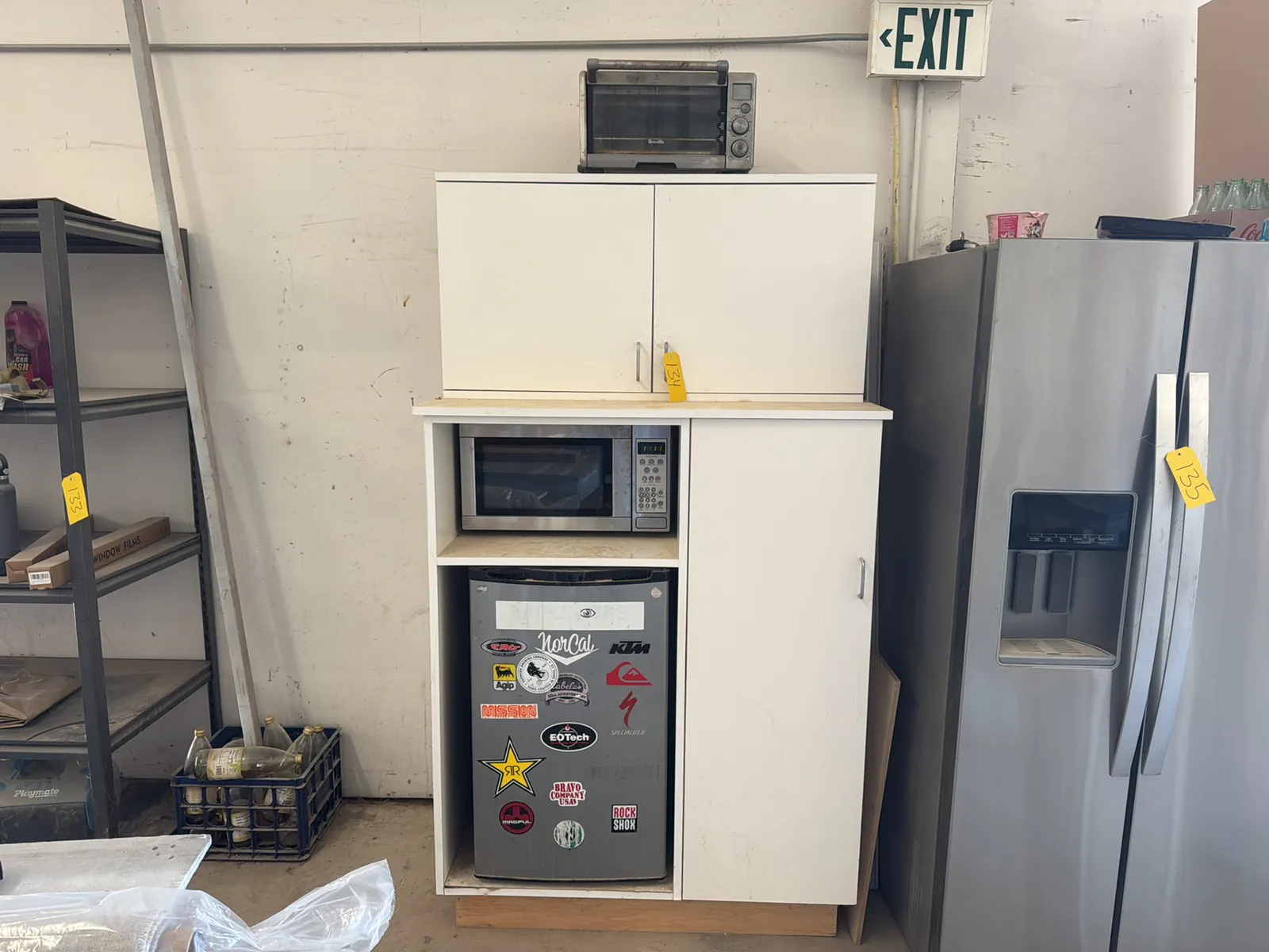Cabinet With Contents: Mini Fridge, Microwave, Toaster Oven And More, photo 1 of 9