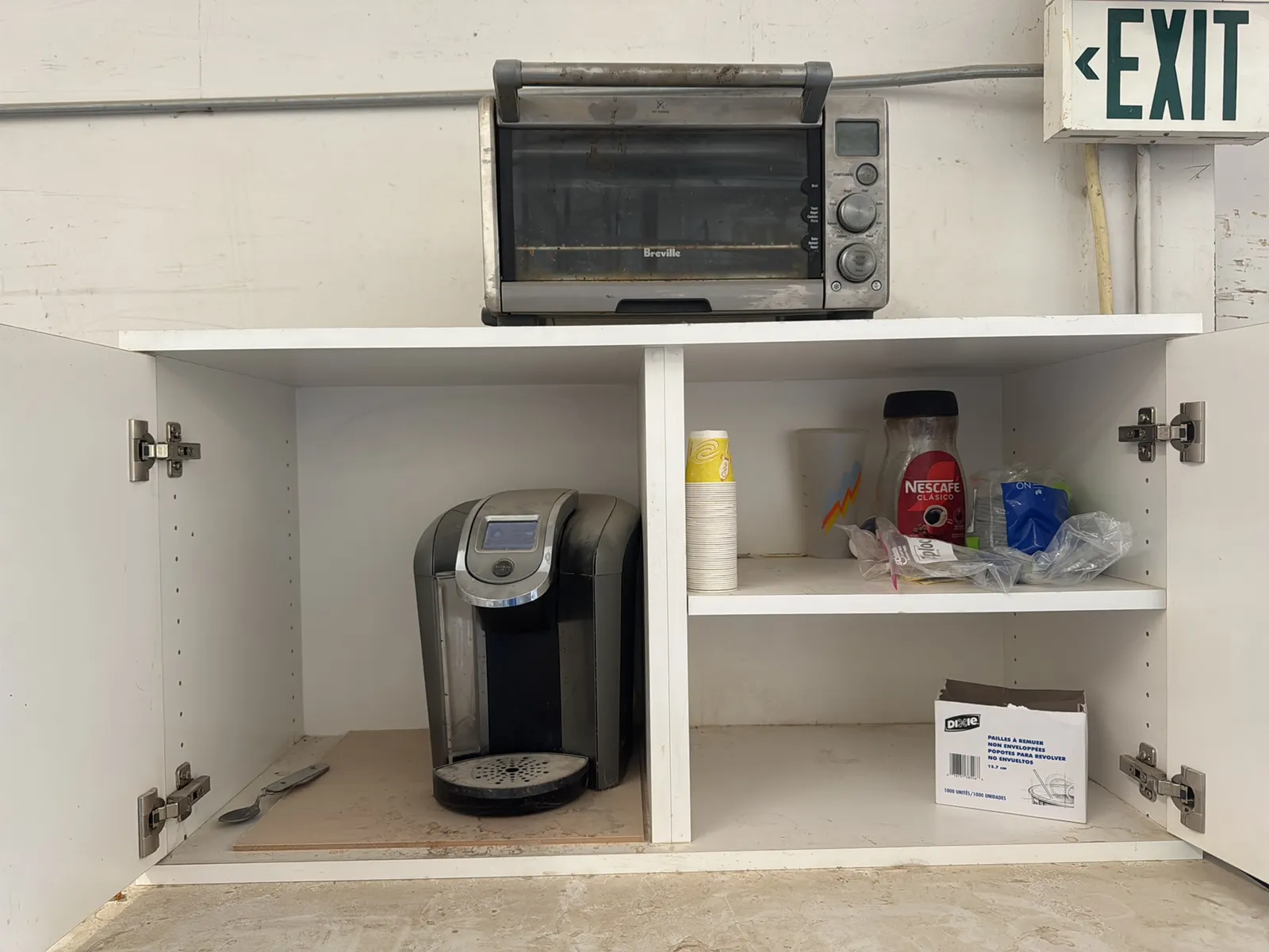 Cabinet With Contents: Mini Fridge, Microwave, Toaster Oven And More, photo 3 of 9