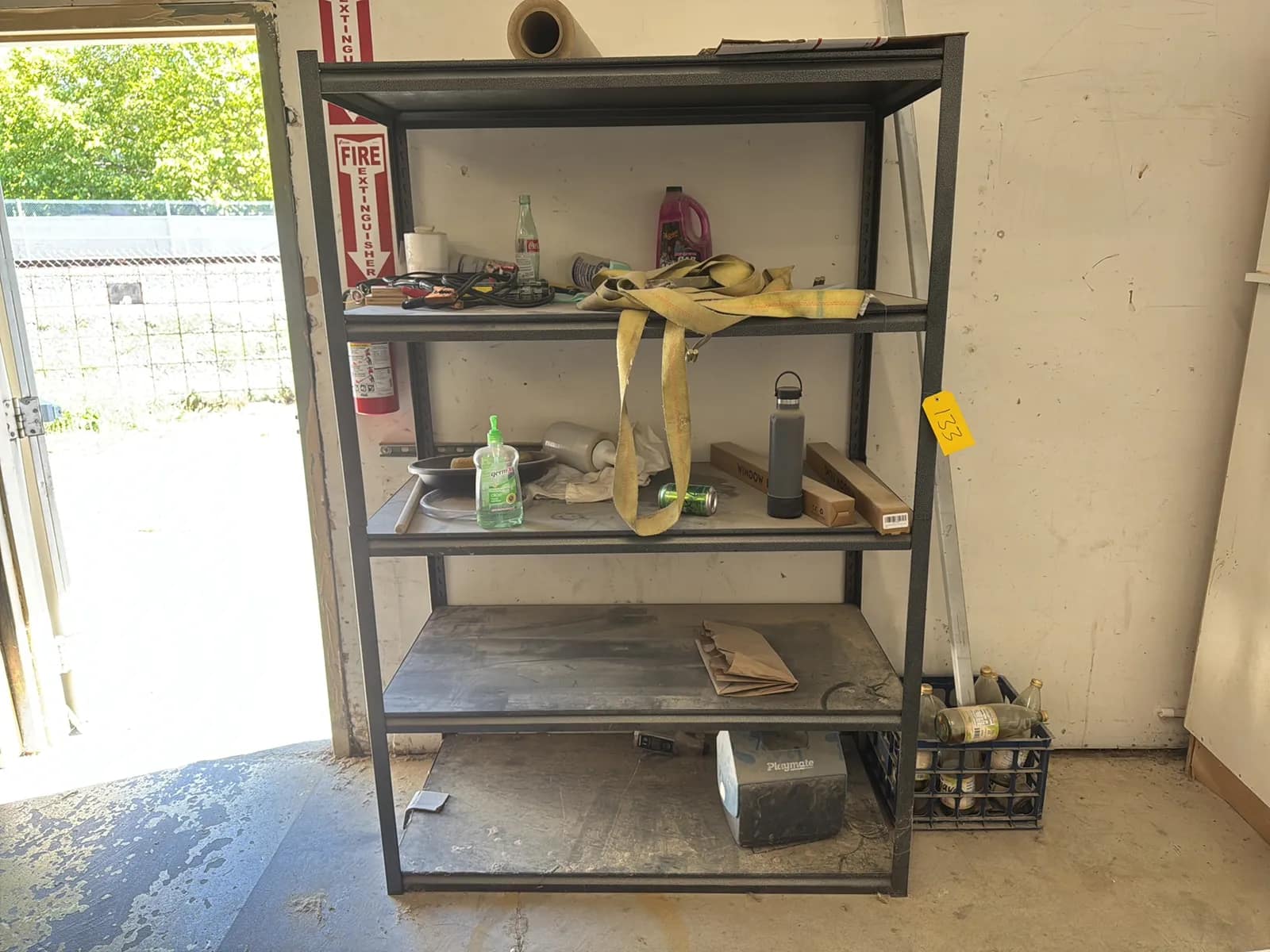 Steel Adjustable Shelving Unit With Contents: Tie Down Straps, Cooler And More, photo 3 of 9