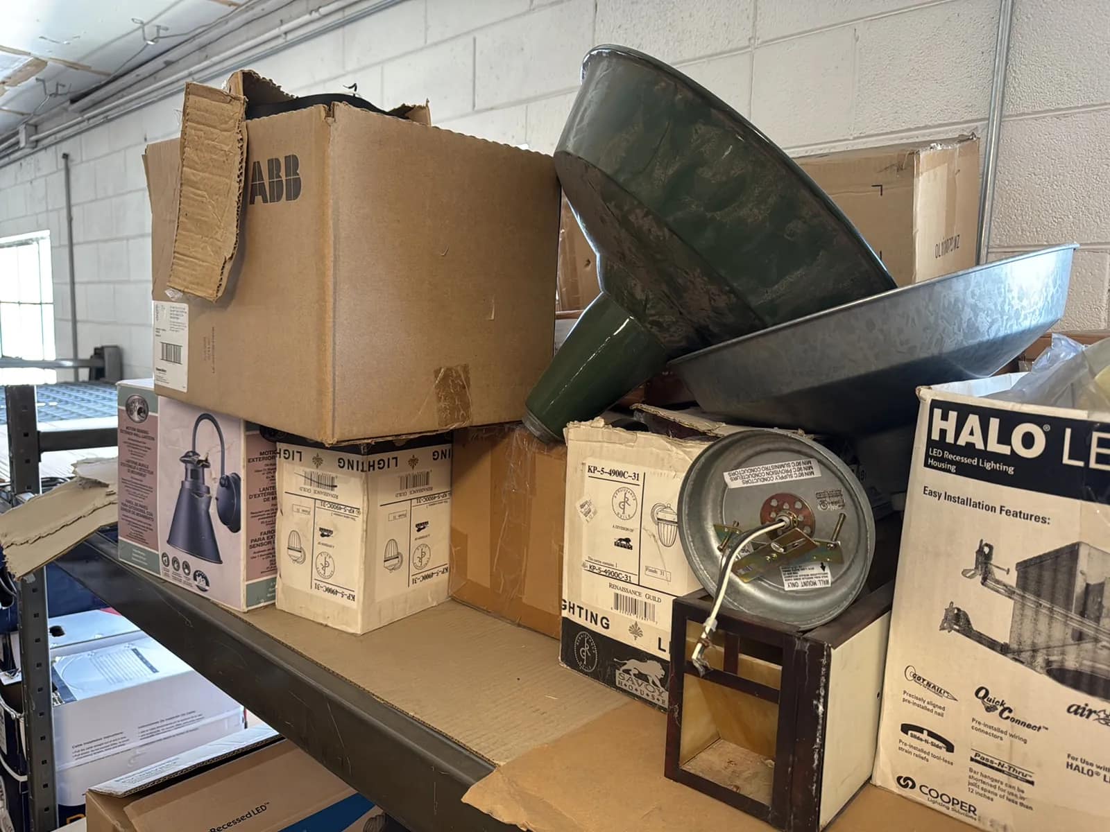Contents Of Top Shelf: Assorted Electrical Supply, Fixtures And More, photo 9 of 10