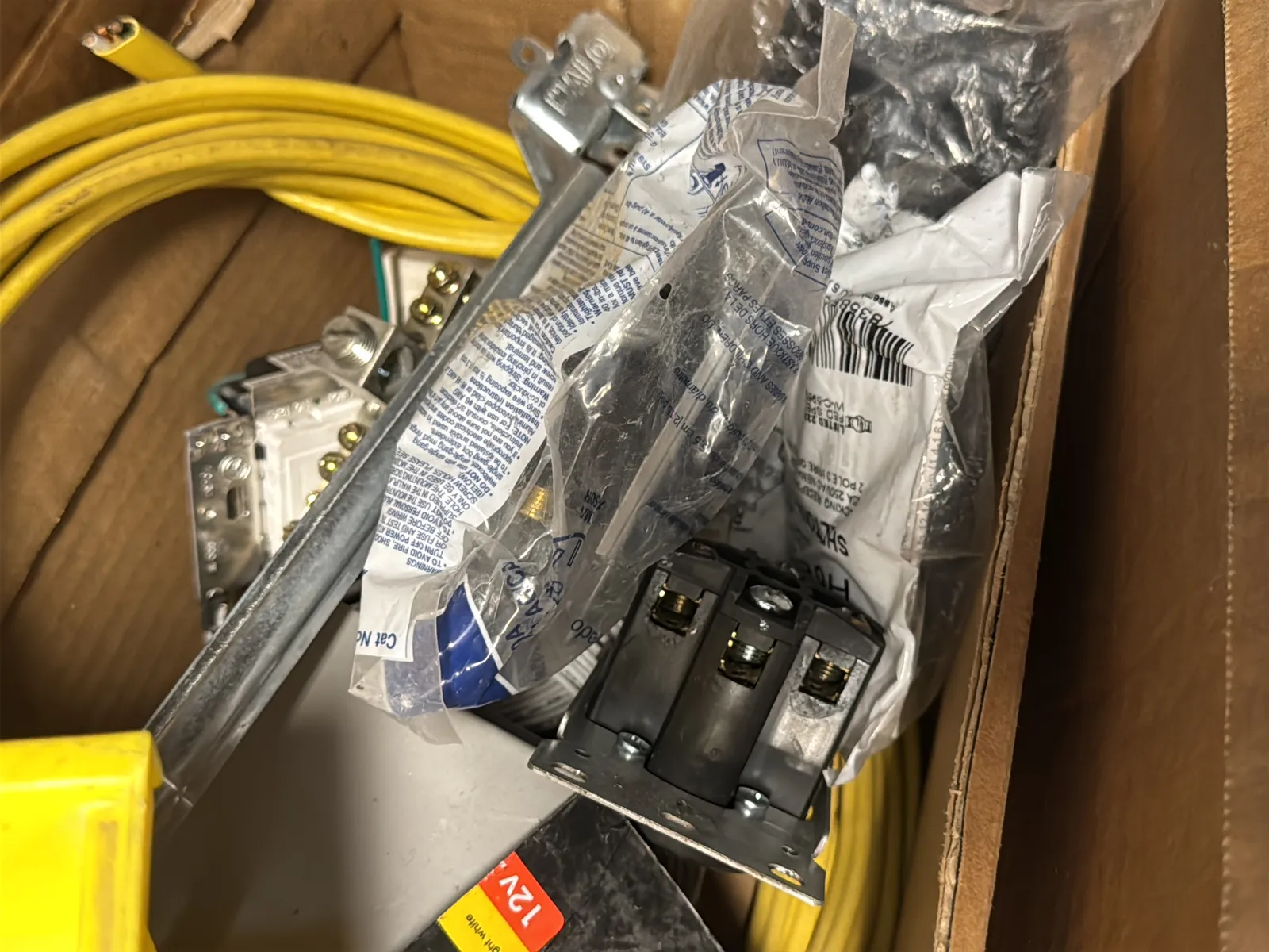 Contents Of (1) Shelf: Recessed Lighting Housing, RG6 Quad Cable, Assorted Electrical Supply And More, photo 10 of 14