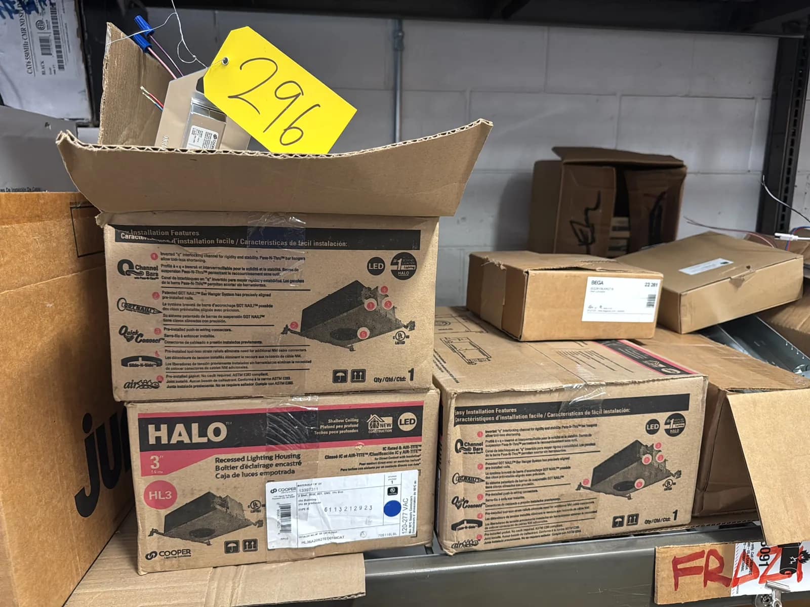 Contents Of (1) Shelf: Recessed Lighting Housing, RG6 Quad Cable, Assorted Electrical Supply And More, photo 6 of 14