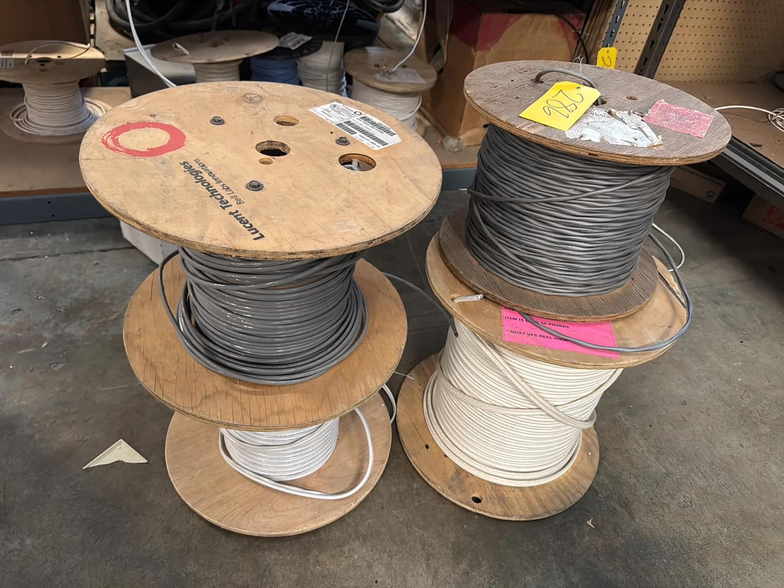 4-assorted-wire-cable-spools-943f91