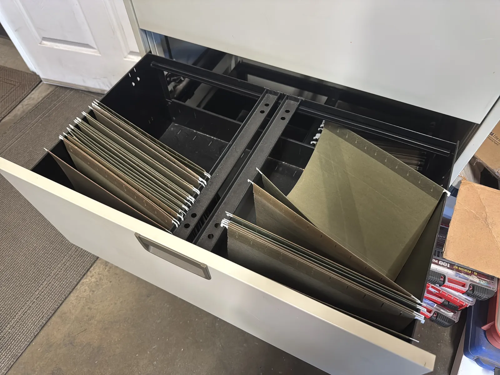 Metal Filing Cabinet With Contents: Empty Folders, photo 4 of 6